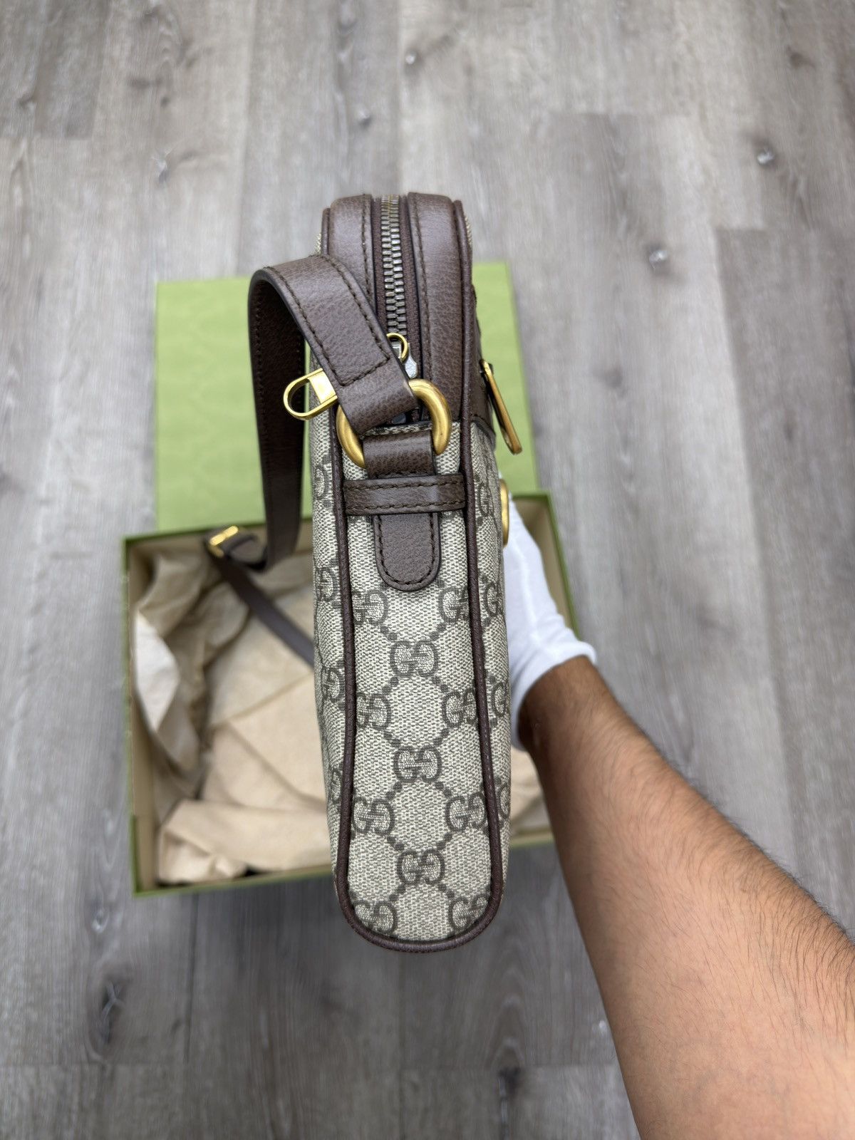 Gucci Gucci Ophidia GG Small Messenger Bag Beige/Ebony Size ONE SIZE - 4 Thumbnail