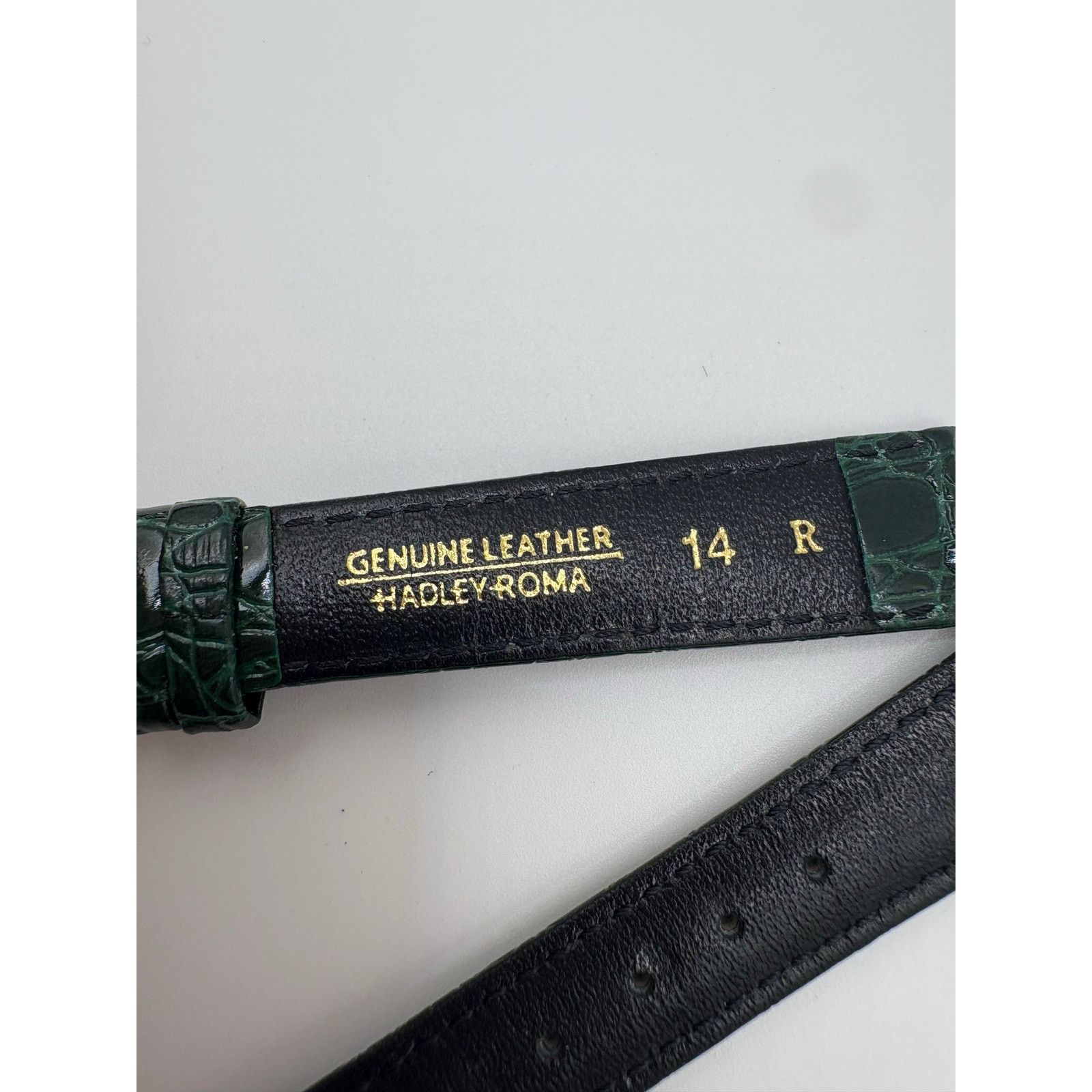 Other Hadley-Roma 14mm Green Croc-Grain Genuine Leather WatchStrap Size ONE SIZE - 3 Thumbnail