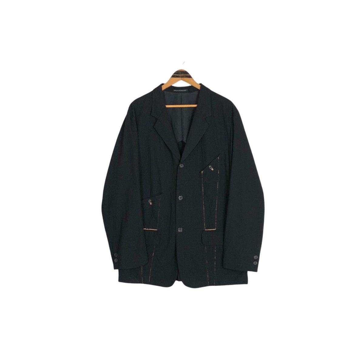 Yohji Yamamoto Vintage Yohji Yamamoto Pour Homme S/S 1999 Wool Light Jacket Size US L / EU 52-54 / 3 - 9 Thumbnail