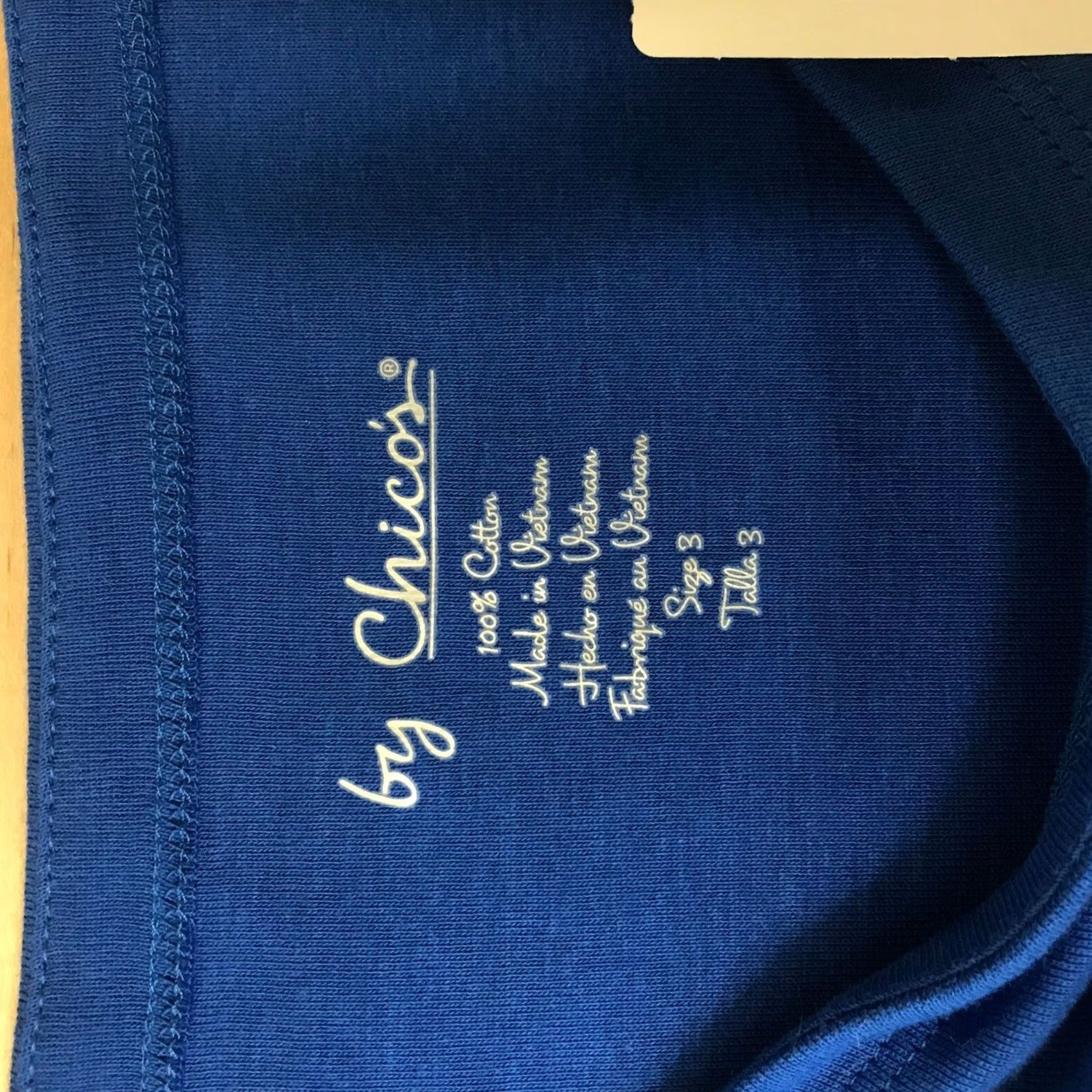 Vintage Chico's Piper Boat Neck Top Blue Jay 3/4 Sleeve Cotton Knit Size XL New Womens Shirt Casual Workwear Travel Lightsweight Breathable Solid Size XL / US 12-14 / IT 48-50 - 7 Thumbnail