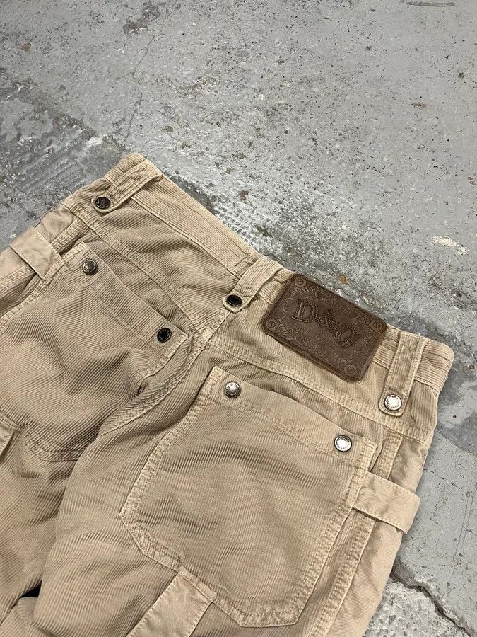 Dolce & Gabbana AW2004 Dolce & Gabbana Beige Corduroy Multi-Pocket Cargo Pants Size 26" / US 2 / IT 38 - 9 Thumbnail