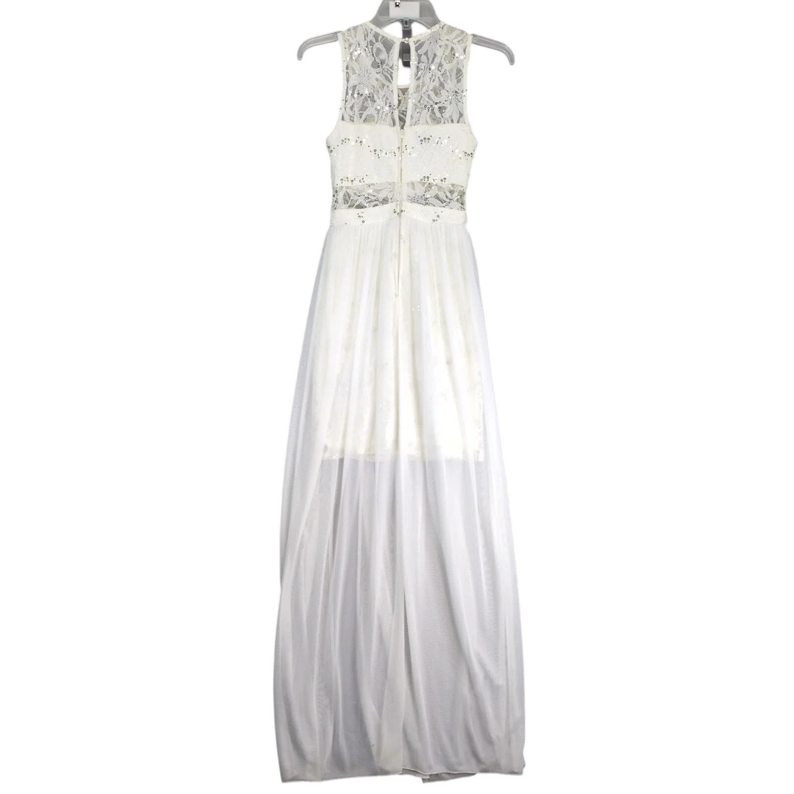 Other BCX Sheer Lace Overlay Off-White Dress Sz 3 Juniors Sequin Size S / US 4 / IT 40 - 2 Thumbnail