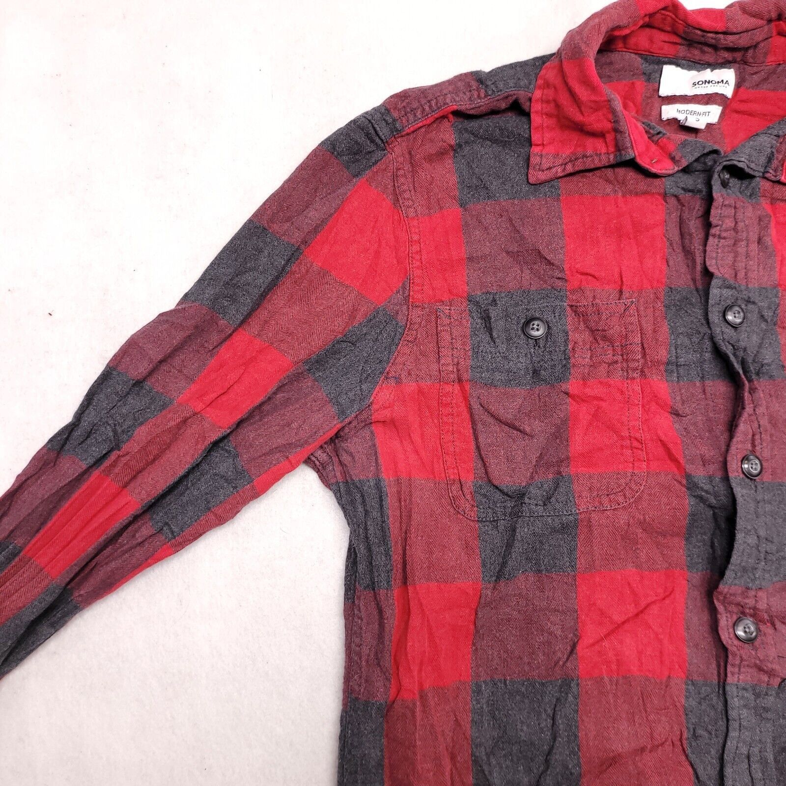 Sonoma Sonoma Buffalo Check Flannel Shirt Mens Size Small Red Black Size US S / EU 44-46 / 1 - 4 Thumbnail