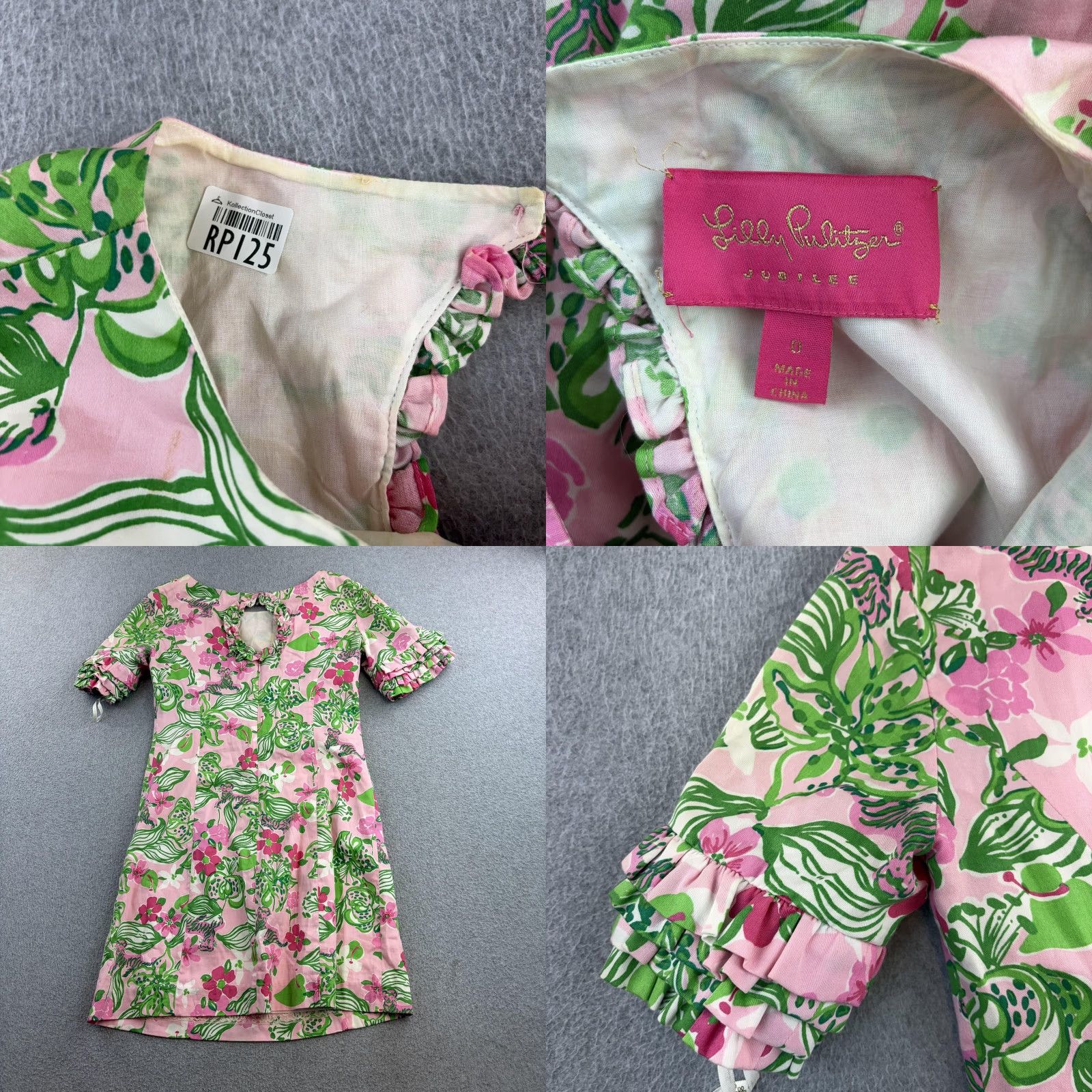 Lilly Pulitzer Lilly Pulitzer Jubilee Dress Womens 0 Pink Floral Ruffle Short Sleeve Shift Lined Jubilee Brand Womens 0 Pink Floral Dress Size XS / US 0-2 / IT 36-38 - 10 Thumbnail