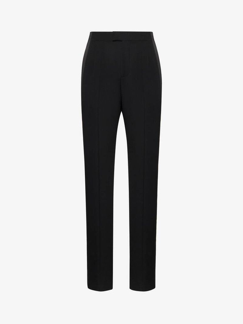 Alexander McQueen o1srvl11e0226 Wide Leg Tuxedo Trousers In Black Size US 36 / EU 52 - 1 Thumbnail