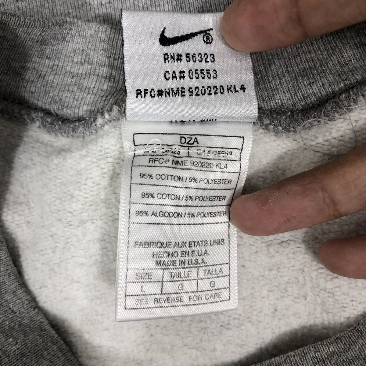 Nike × Vintage Vintage 90s NIKE Sweatshirt Small Swoosh Size L Size US L / EU 52-54 / 3 - 5 Thumbnail