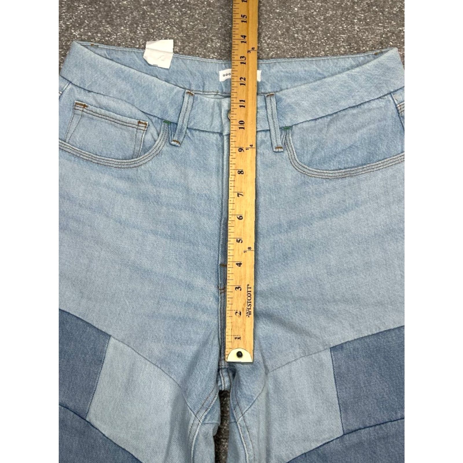 Good American VINTAGE Good American 90s Patchwork Jeans Womens 4 Blue Cotton 30x32 New Size 27" / US 4 / IT 40 - 4 Thumbnail