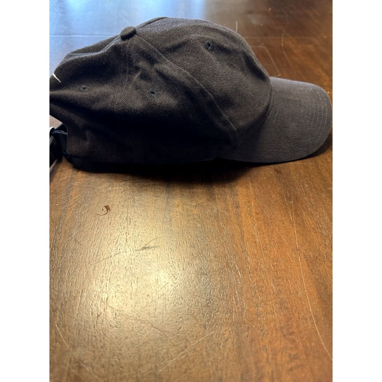 Nike VINTAGE Nike Hat Cap Strap Back Black One Size Swoosh Dad Casual Cotton Mens Size ONE SIZE - 3 Thumbnail