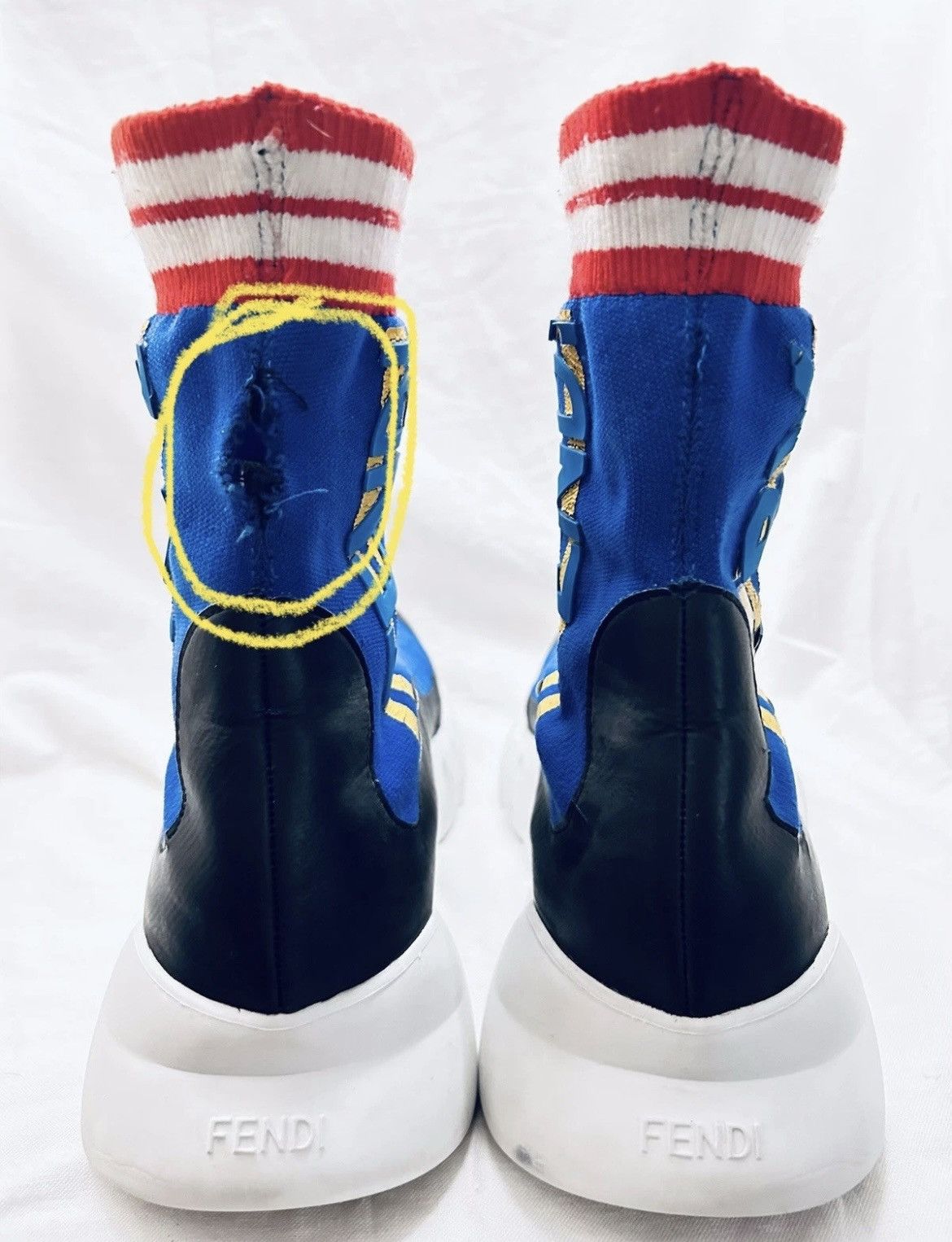 Fendi Fendi try hope sock cloth trainers size 10 Size US 10 / EU 43 - 3 Thumbnail