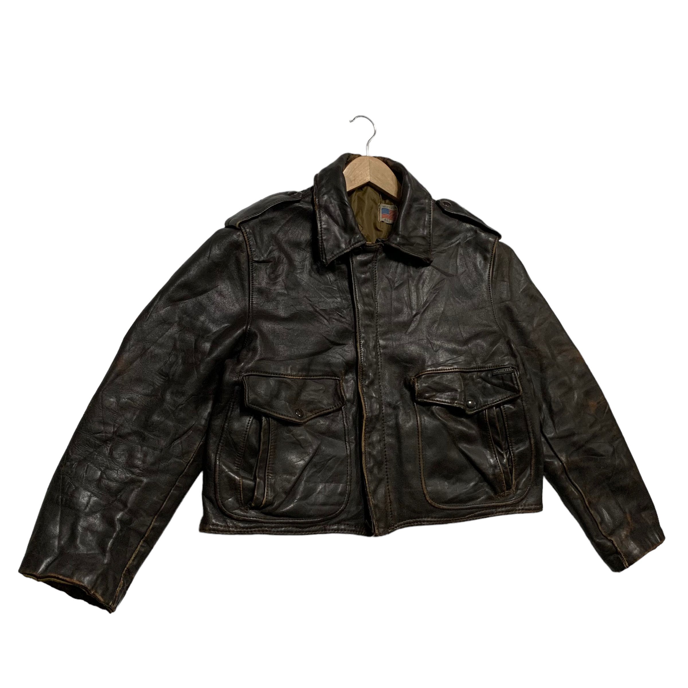 Schott Vintage Schott Leather Jacket Size US M / EU 48-50 / 2 - 3 Thumbnail
