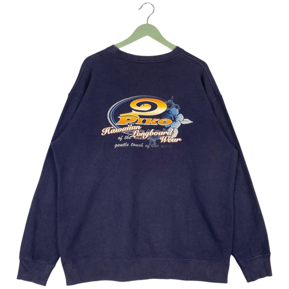 Designer × Vintage Vintage Piko Hawaiian Crewneck Sweatshirt Navy Blue Size L Size US L / EU 52-54 / 3 - 5 Thumbnail