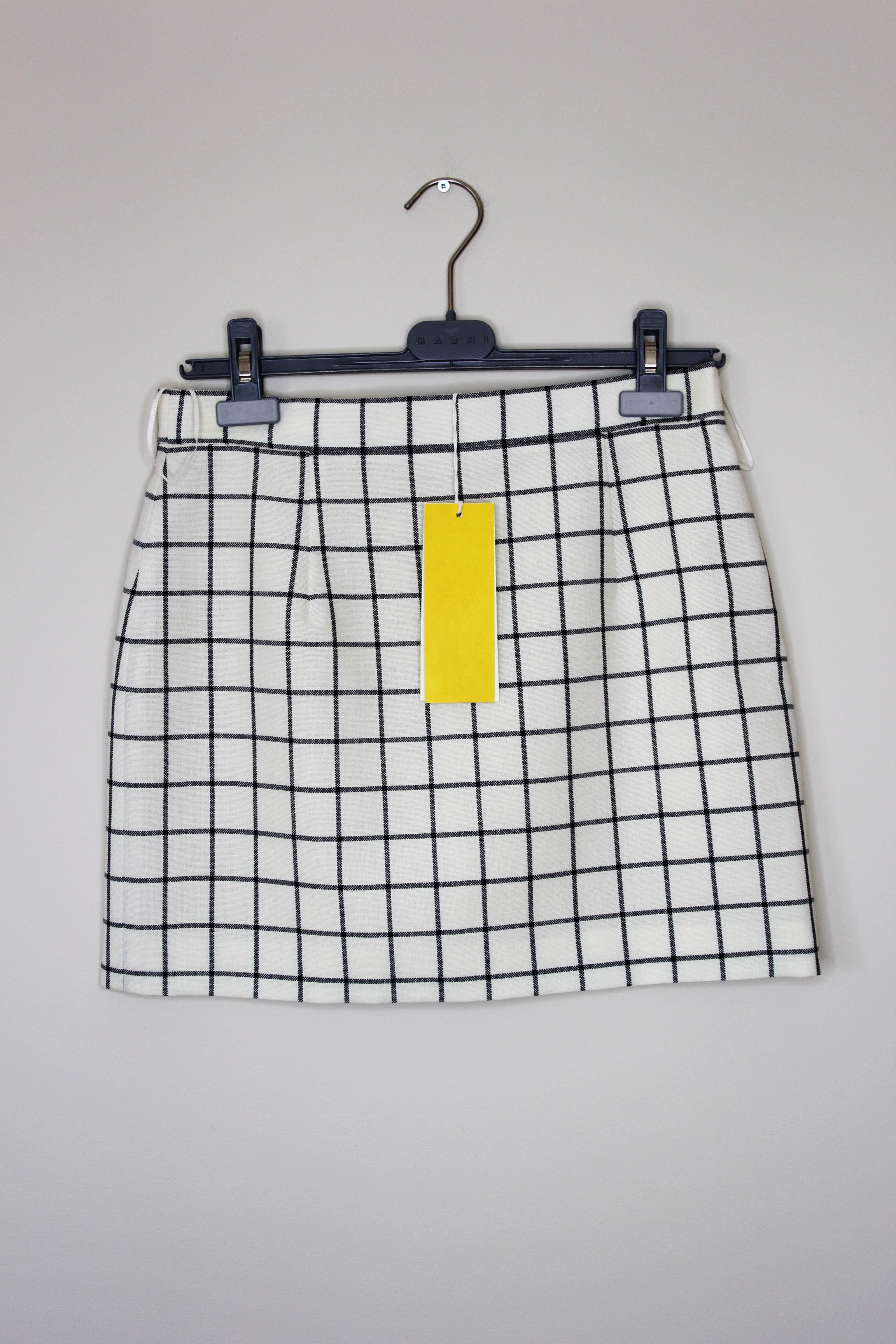 Marni BNWT AW23 MARNI WOOL CHECK MINI SKIRT 42 Size 28" / US 6 / IT 42 - 2 Thumbnail