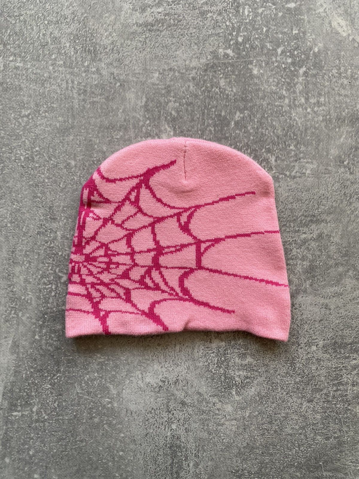 Hook-Ups × Japanese Brand Spider Web Graphic No Cuff Beanie Hat Pink Size ONE SIZE - 2 Thumbnail