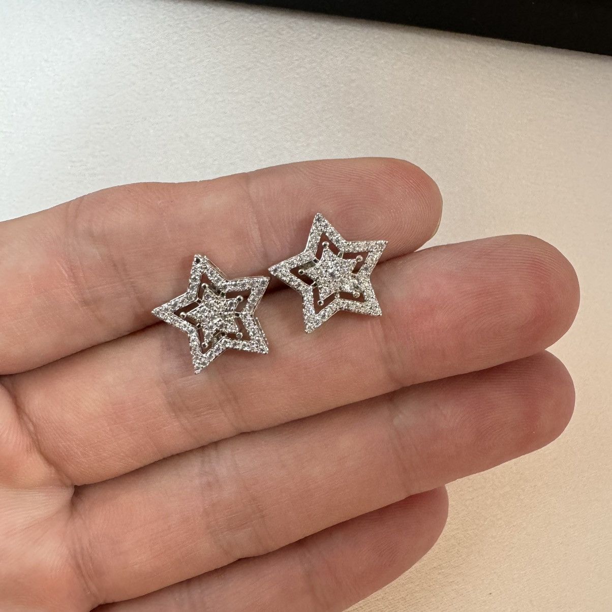 Other CZ Star Stud Earrings for Men Women Streetwear Punk Hip Hop Size ONE SIZE - 5 Thumbnail