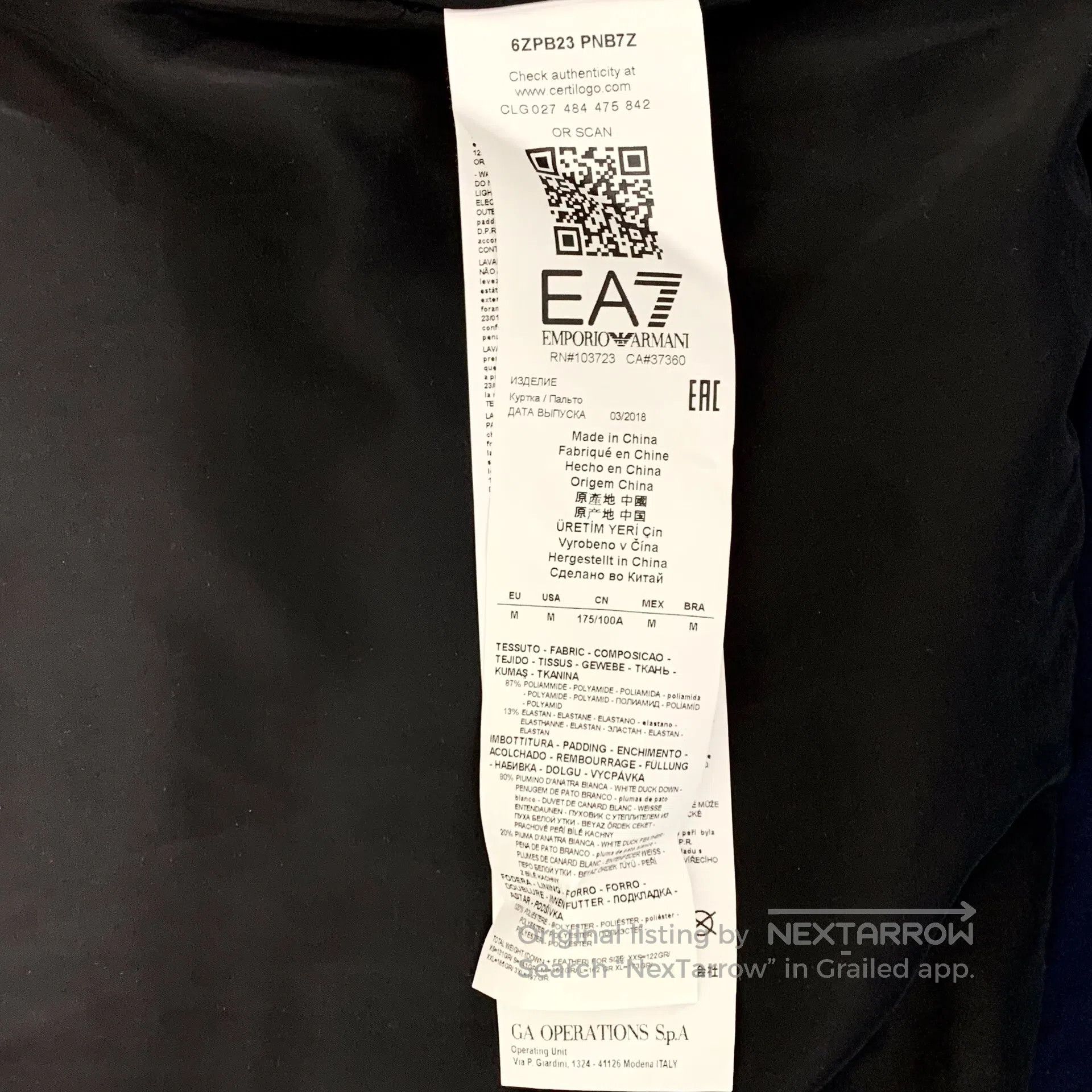 Armani Armani Dark Blue Badge Design Stand Collar Zipper Long-Sle Size US M / EU 48-50 / 2 - 7 Thumbnail