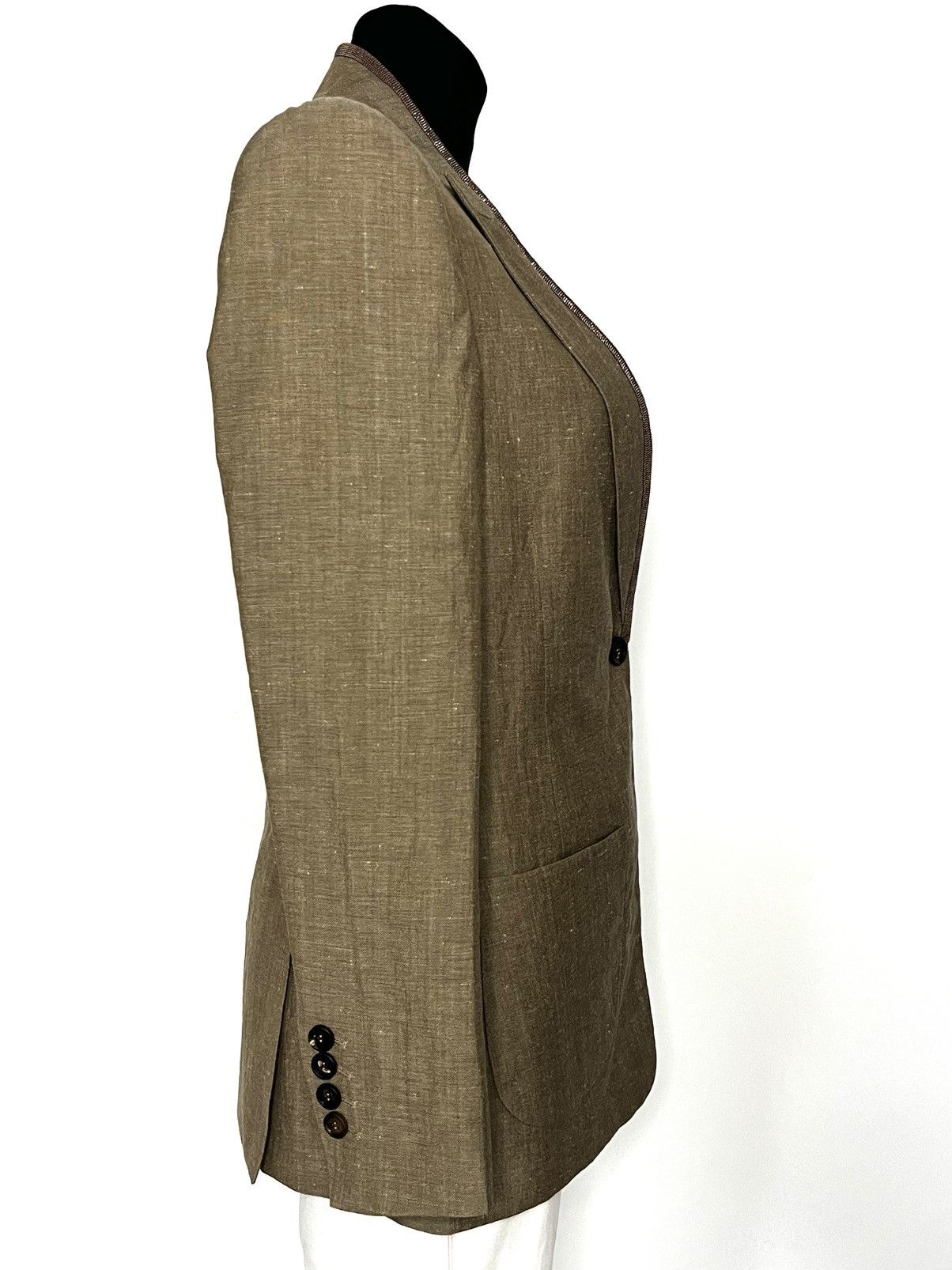 Brunello Cucinelli Italian premium brand jacket made of virgin wool and linen Size M / US 6-8 / IT 42-44 - 3 Thumbnail