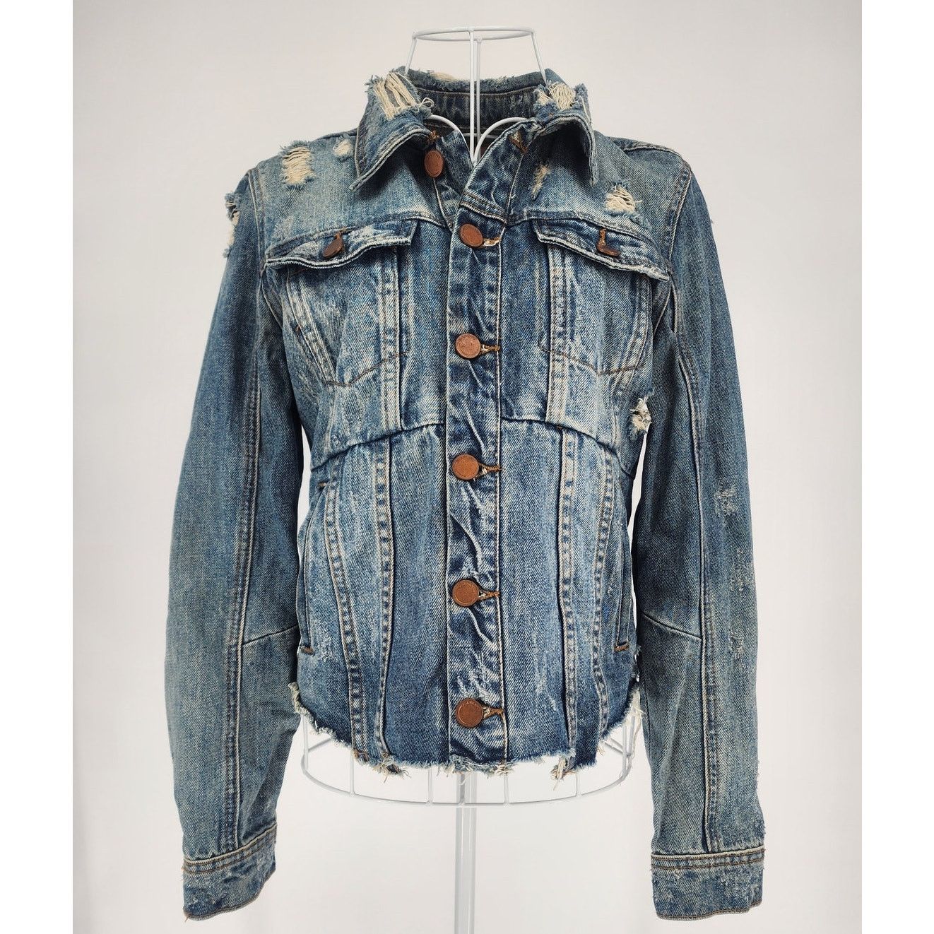 BLANKNYC Blank NYC Distressed Denim Jacket - Women's Size XS Size XS / US 0-2 / IT 36-38 - 13 Thumbnail