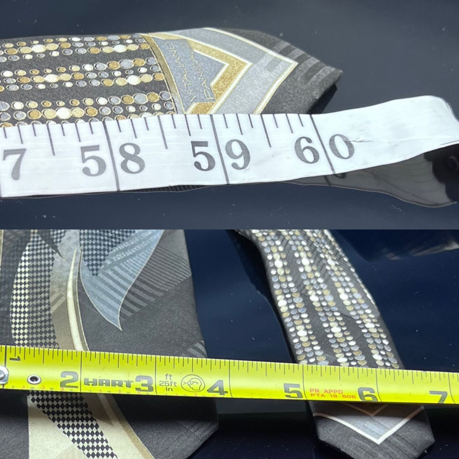 Vitaliano VITALIANO PANCALDI Men's 100% Silk Necktie ITALY Luxury Geom Size ONE SIZE - 4 Thumbnail