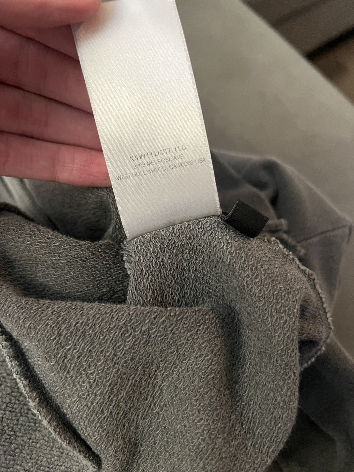 BRAND NEW John Elliott gray reconstructed hoodie