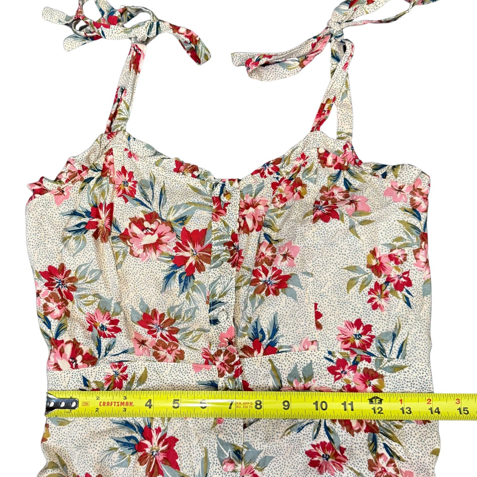 Vintage High-Low Floral Sundress With Mermaid Tail Ruffle | Angie Size L / US 10 / IT 46 - 6 Thumbnail