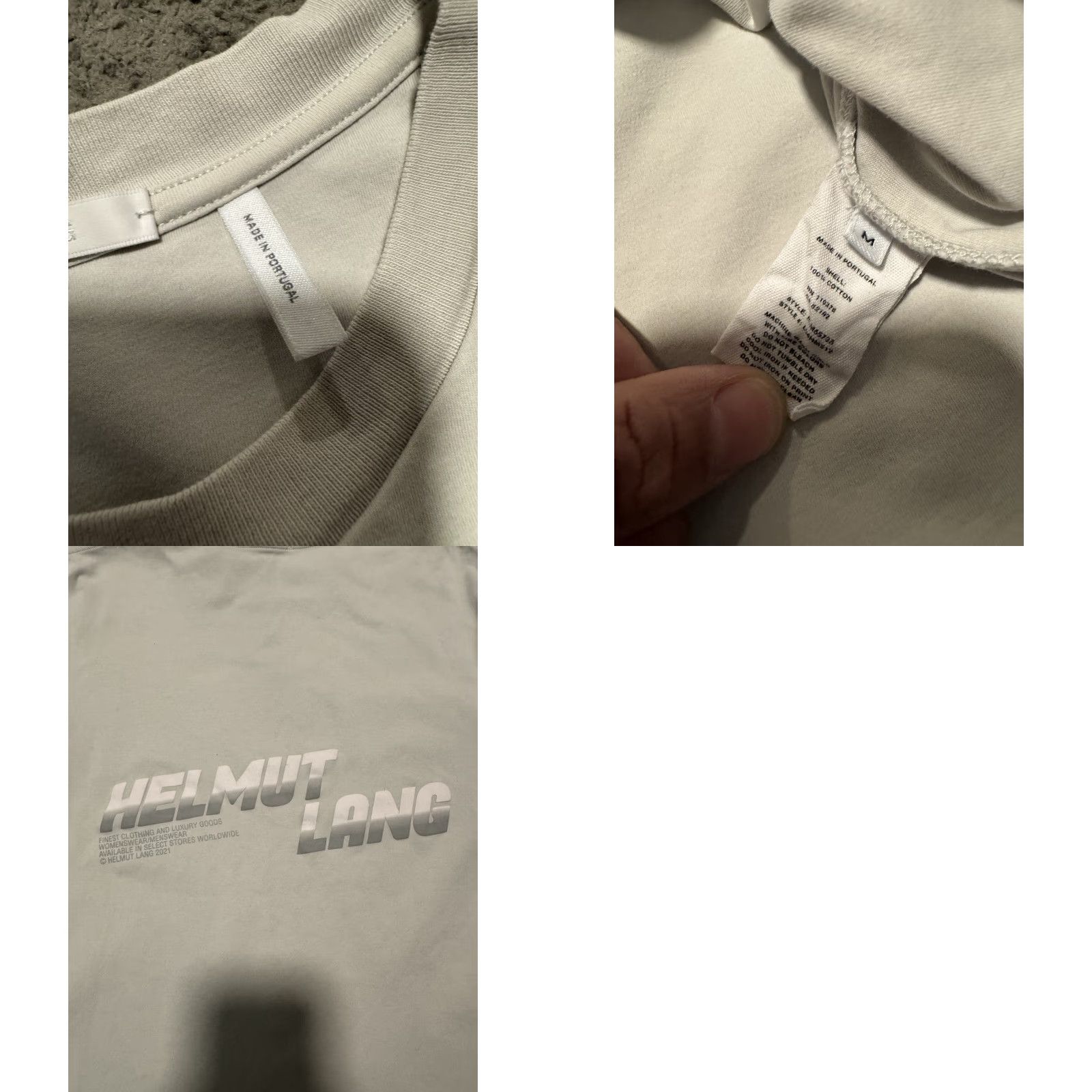 Helmut Lang Helmut Lang Piping Tee Mens Size Medium Smoke Grey Back Logo Graphic 2021 Size US M / EU 48-50 / 2 - 10 Thumbnail