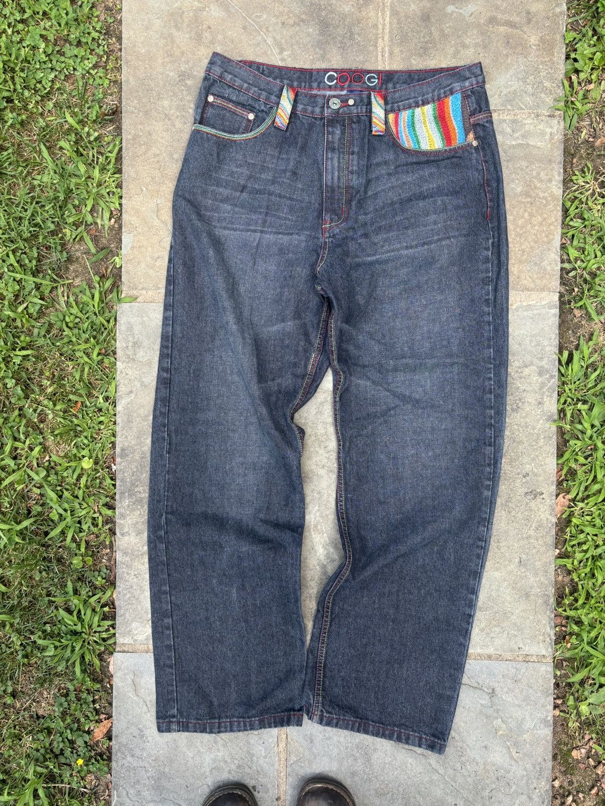 Coogi Coogi Vintage Rare Rainbow Embroidered Y2K Jnco baggy jeans Size US 36 / EU 52 - 4 Thumbnail