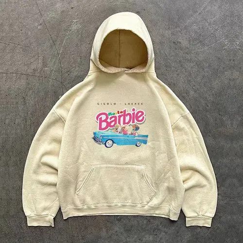 Japanese Brand Hoodie Apricot retro Barbie pattern loose cotton hoodie Size US L / EU 52-54 / 3 - 1 Thumbnail