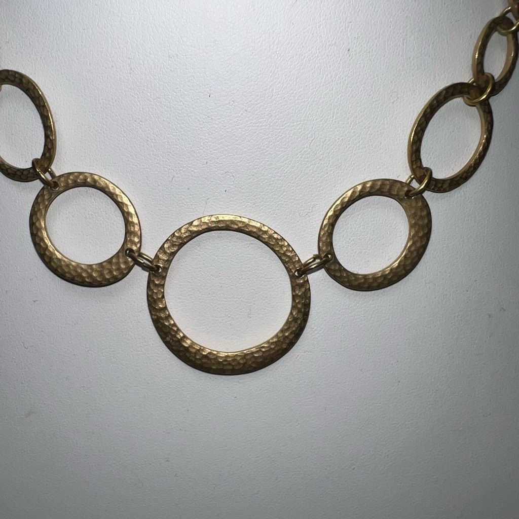 Vintage Vintage Modernist Toggle Closure Circular Link Gold Tone Nec Size ONE SIZE - 2 Thumbnail