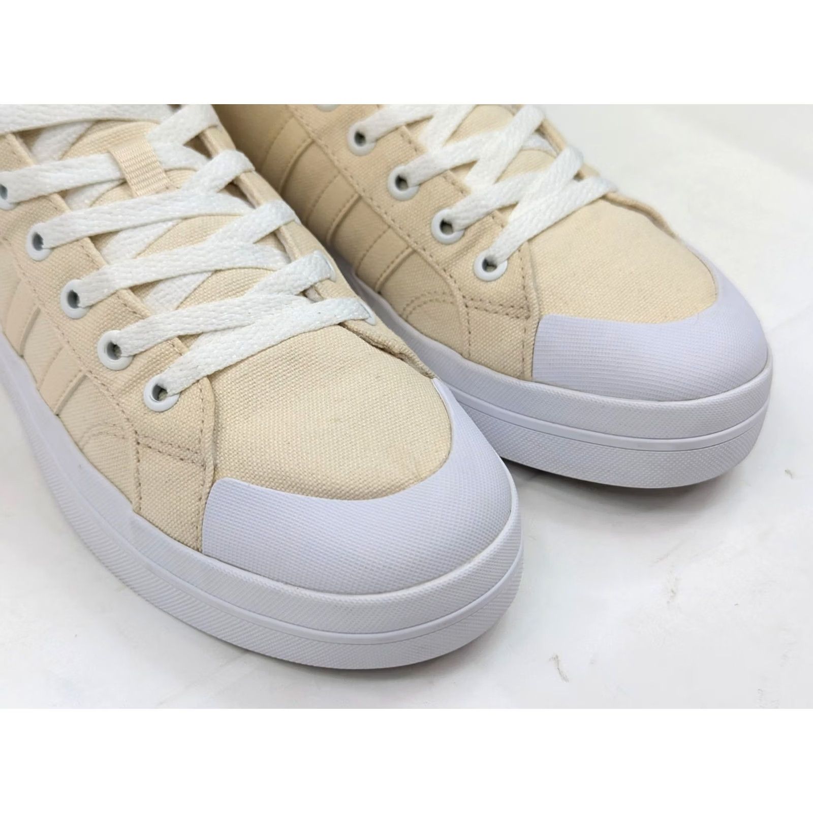 Adidas Adidas Bravada Ivory Canvas Mid Top Sneaker Women 8.5 – Cloudfoam Skate Style, EUC Size M / US 6-8 / IT 42-44 - 4 Thumbnail