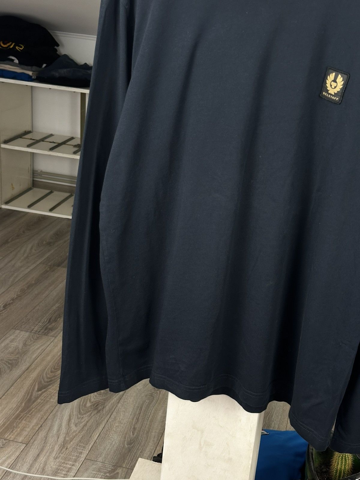 Belstaff Belstaff Logo Dark Blue Tee Long Sleeve Size US XXL / EU 58 / 5 - 4 Thumbnail