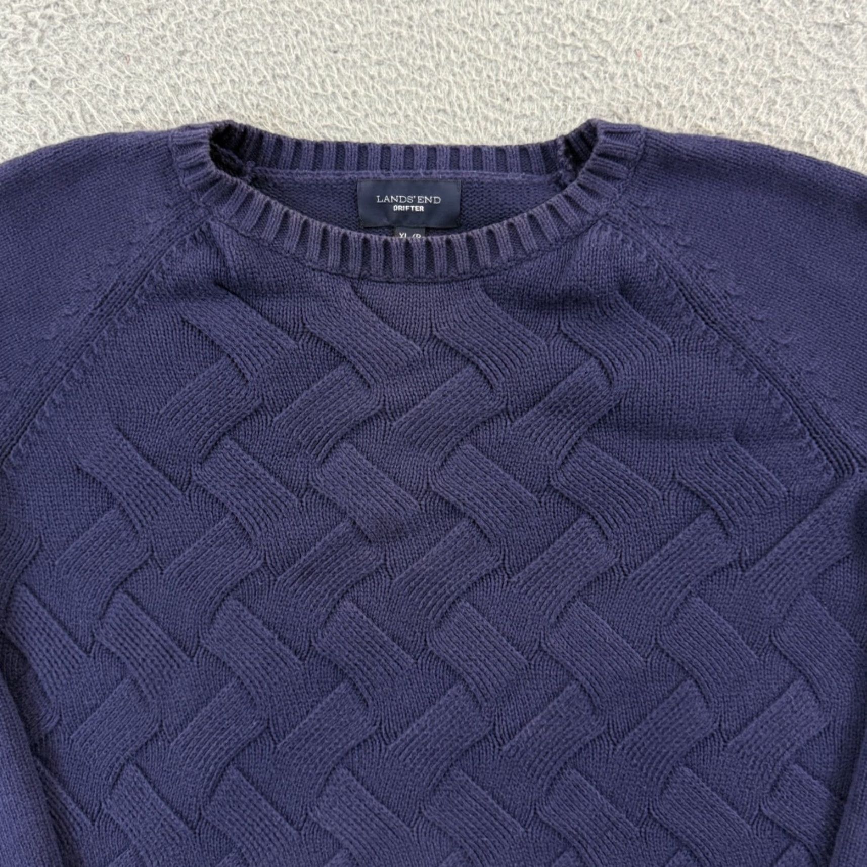 Lands' End Lands End Drifter Sweater Women XL Petite Blue Cable-Knit Pullover Size XL / US 12-14 / IT 48-50 - 3 Thumbnail