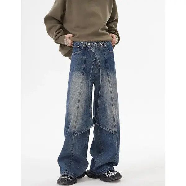 Japanese Brand #33 Vtg Streetwear Patchwork Style Loose Straight Wash Size US 32 / EU 48 - 1 Thumbnail