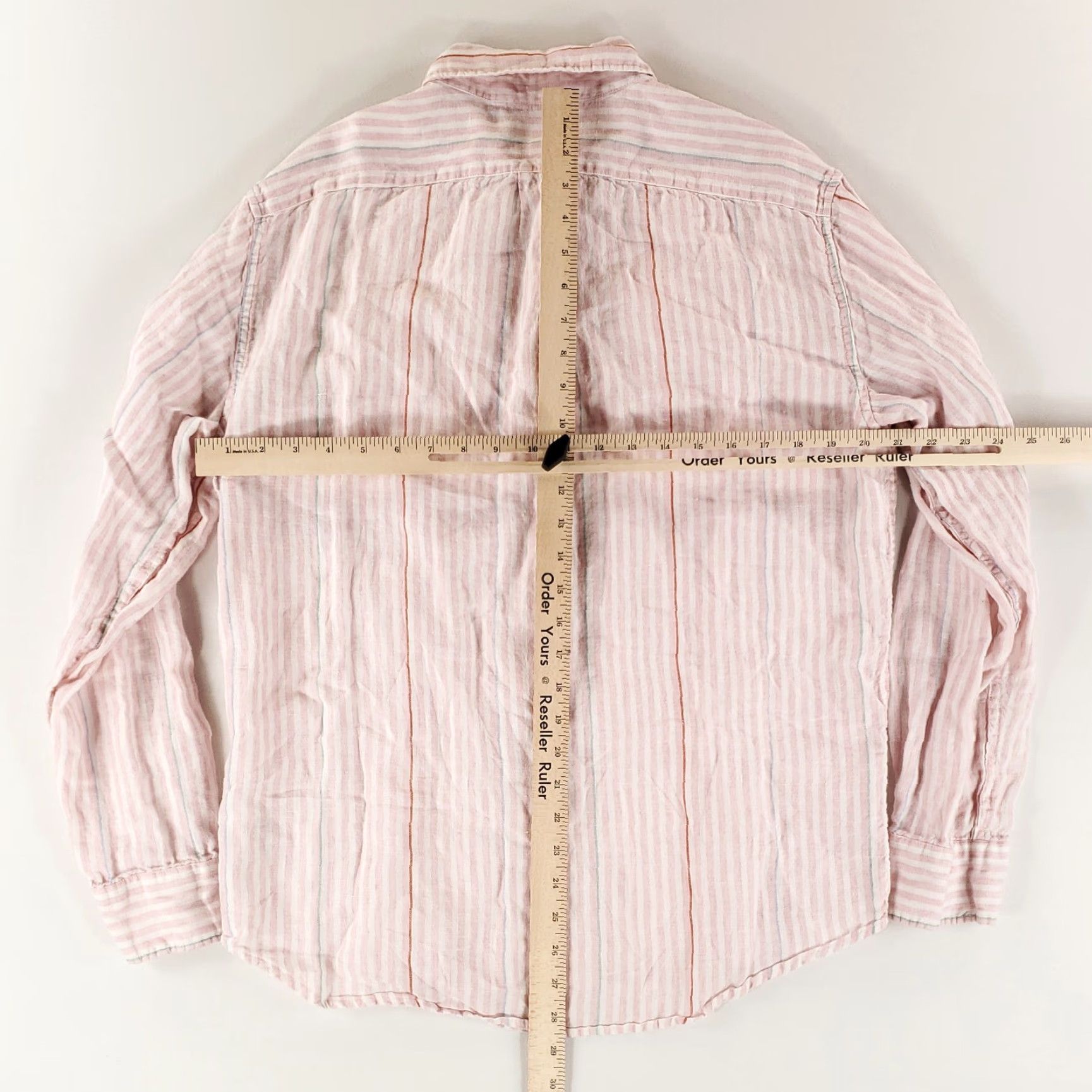 J.Crew J Crew Shirt Linen Baird McNutt Button Down Pink White Slim Striped Mens L Size US L / EU 52-54 / 3 - 6 Thumbnail