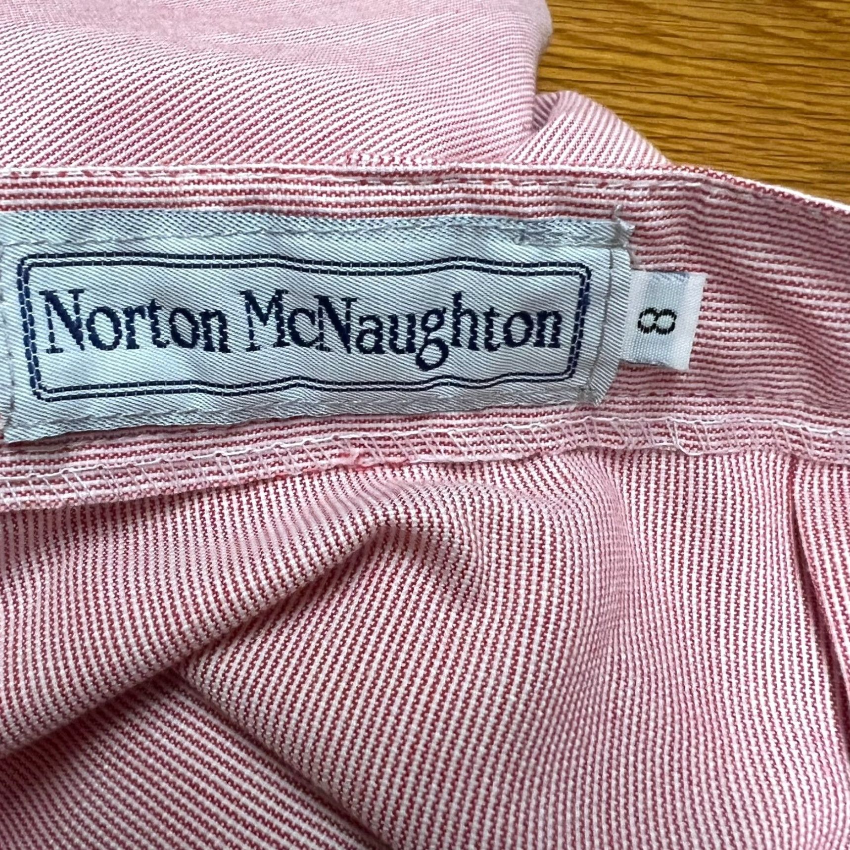 Vintage VINTAGE Norton McNaughton Striped Skirt Womens 8 Red/White Pockets Belt Loops A-Line Knee Length 80s Retro Womens Size 30" / US 8 / IT 44 - 6 Thumbnail