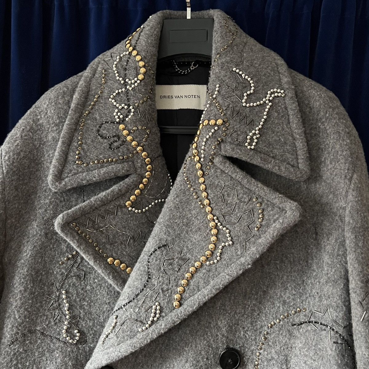 Dries Van Noten Dries Van Noten FW23 Raven Embellished Peacoat Size US M / EU 48-50 / 2 - 2 Thumbnail