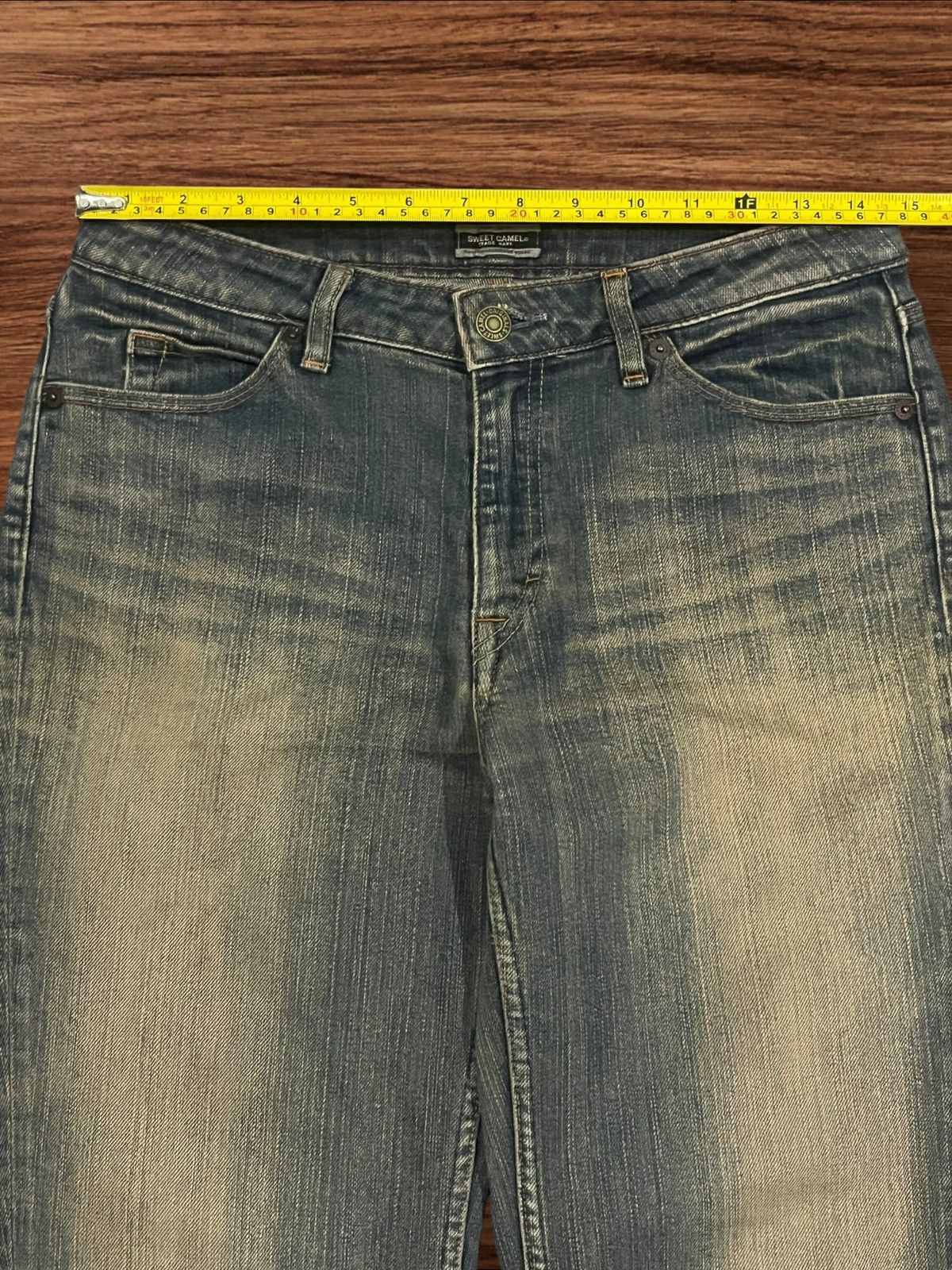 Hysteric Glamour Vintage Y2K Grunge Sweet Camel Rusty Mud Washed Flare Jeans Size US 29 - 12 Thumbnail