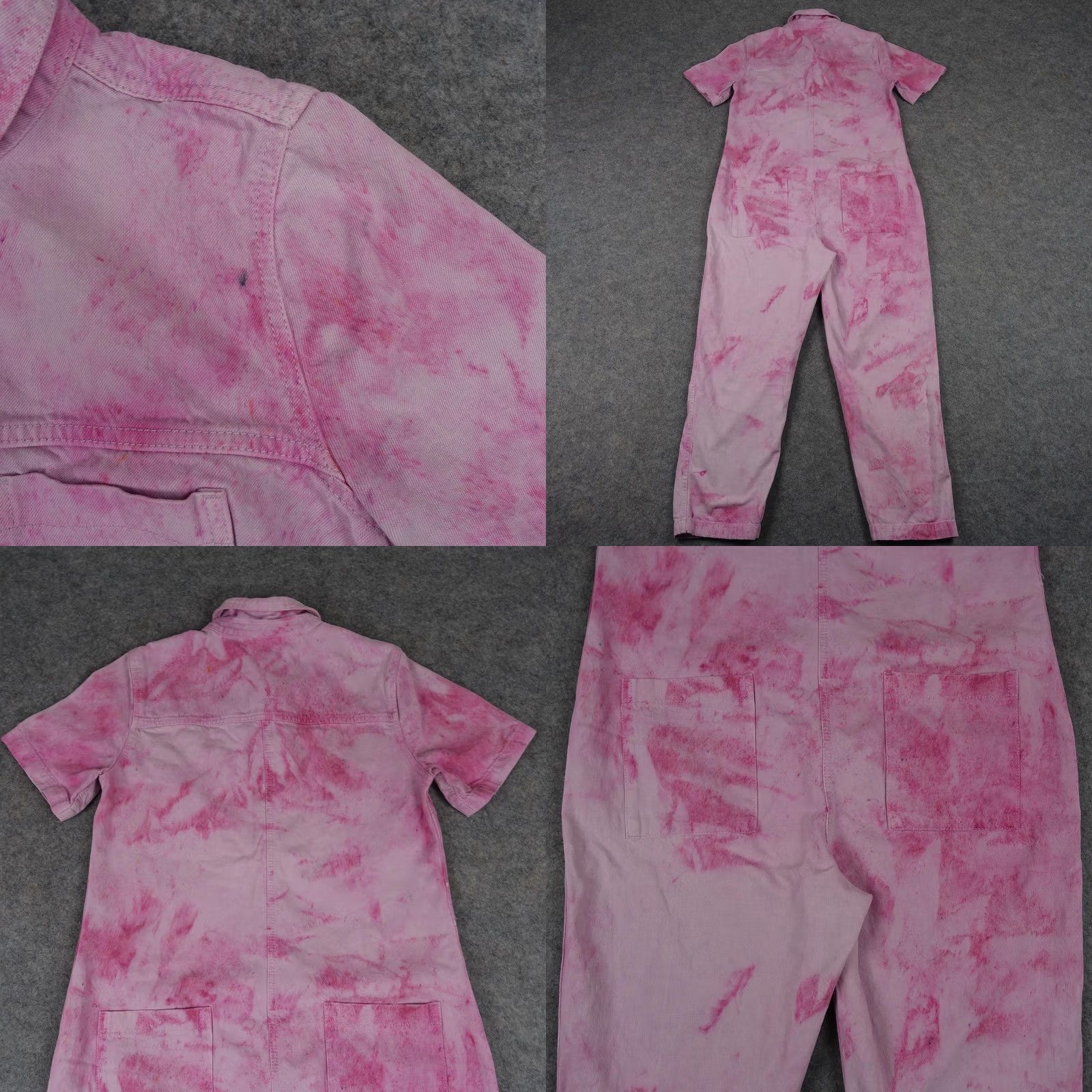 Old Navy VINTAGE Old Navy Jumpsuit Womens M Pink Short Sleeve Utility Coveralls Tie Dye Fun Size 32" / US 10 / IT 46 - 8 Thumbnail