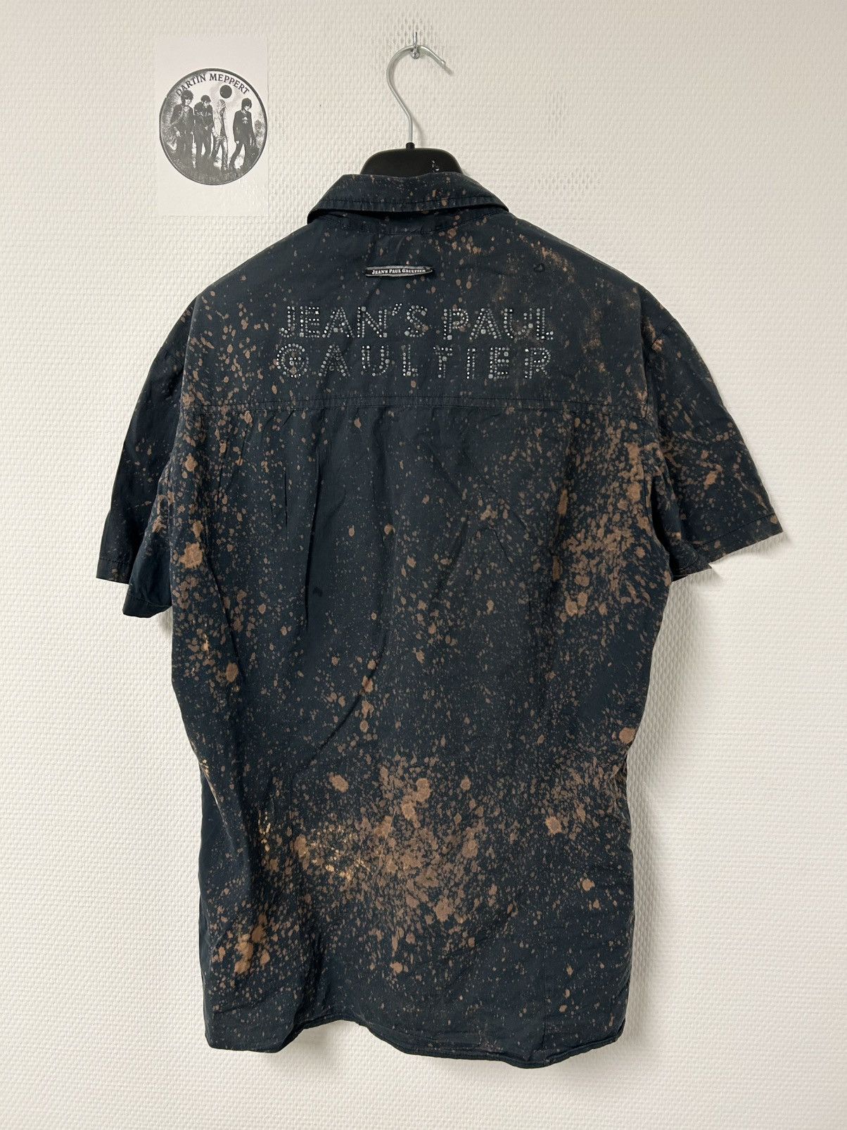 Jean Paul Gaultier SS2004 Embellished Logo Bleach-Dyed Studded Shirt Size US M / EU 48-50 / 2 - 2 Thumbnail