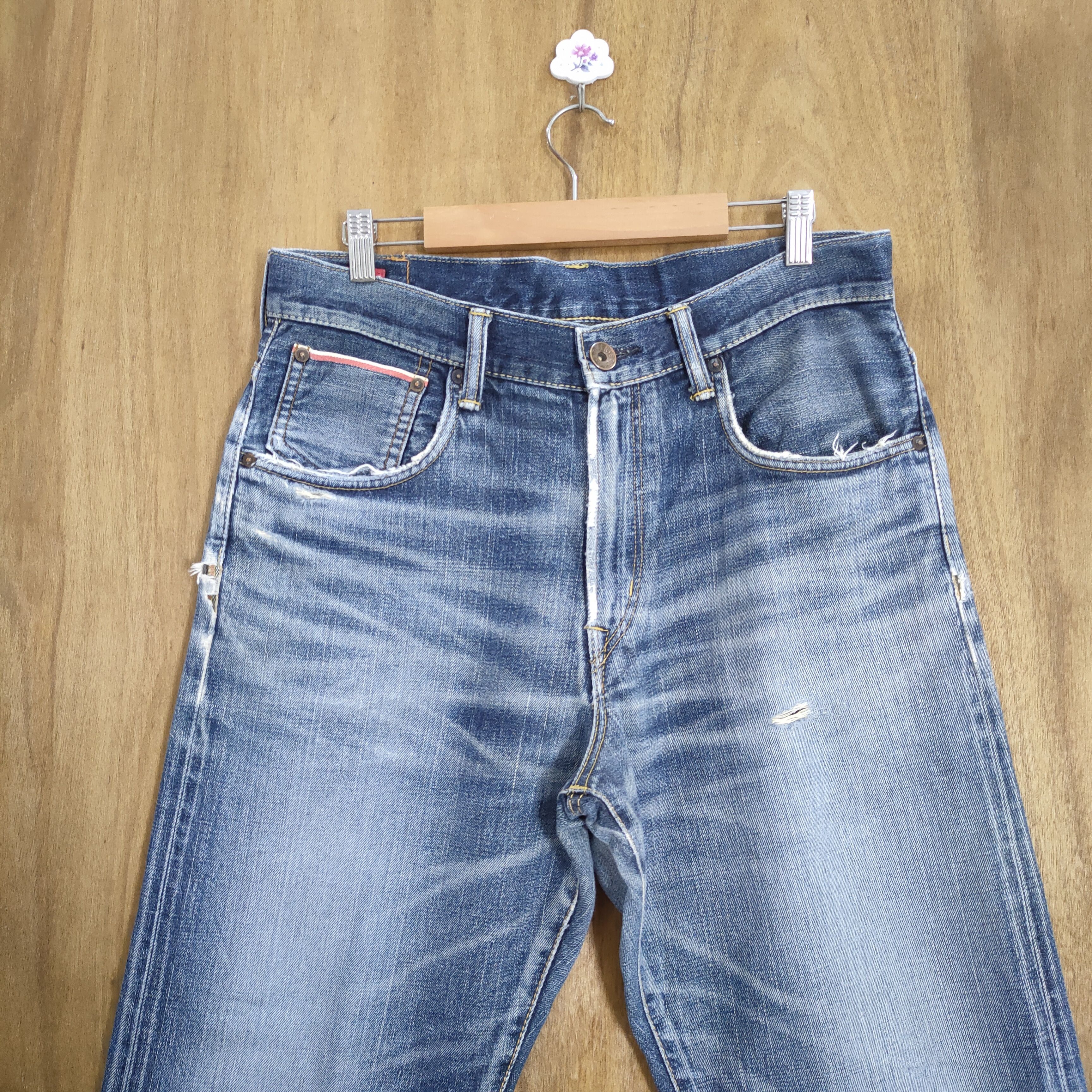 Edwin W32 VINTAGE EDWIN ORANGE TAG SELVAGE DISTRESSED JEANS PANTS Size US 32 / EU 48 - 3 Thumbnail