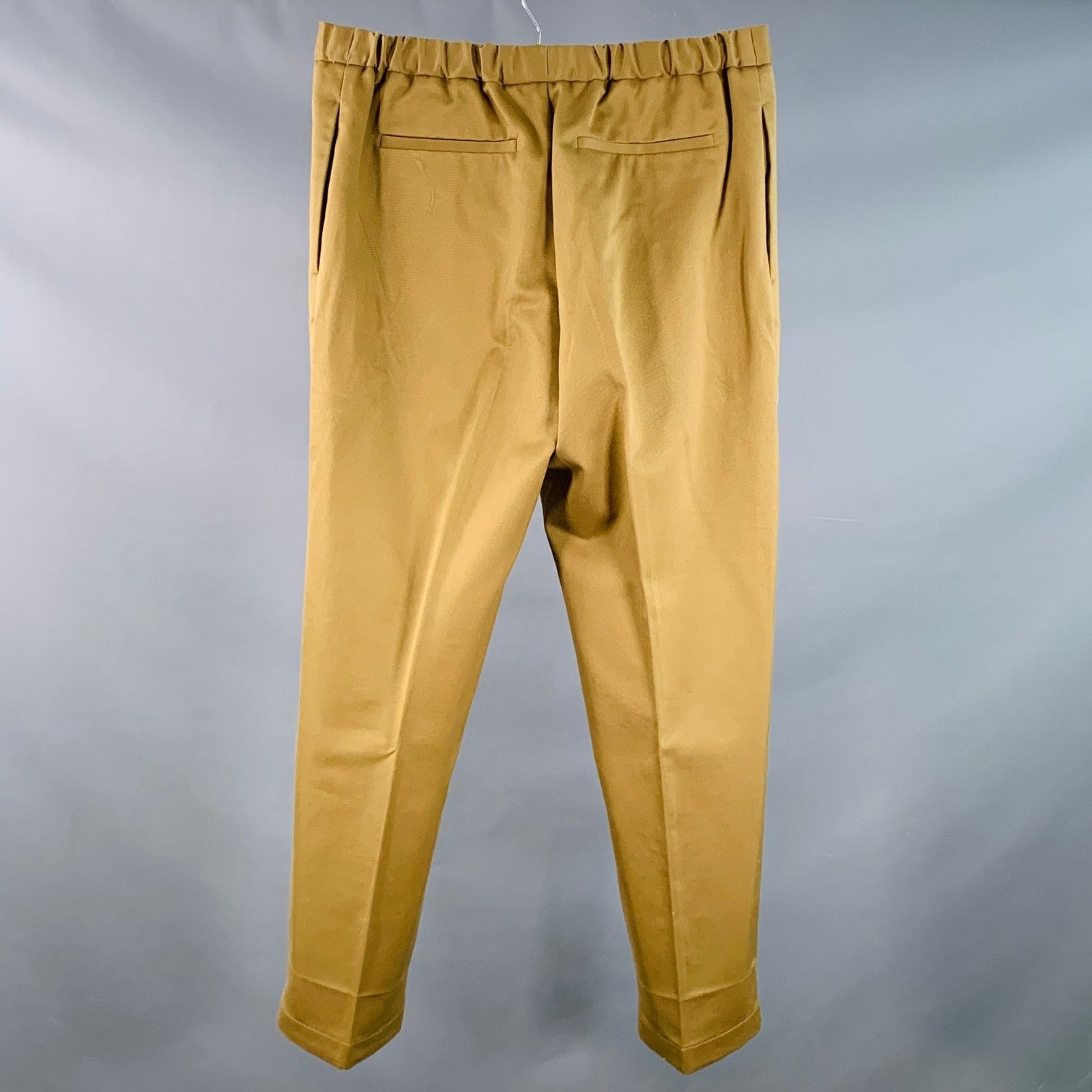 Jil Sander JIL SANDER Size L Tan Cotton Drawstring Casual Pants Size US 36 / EU 52 - 2 Thumbnail