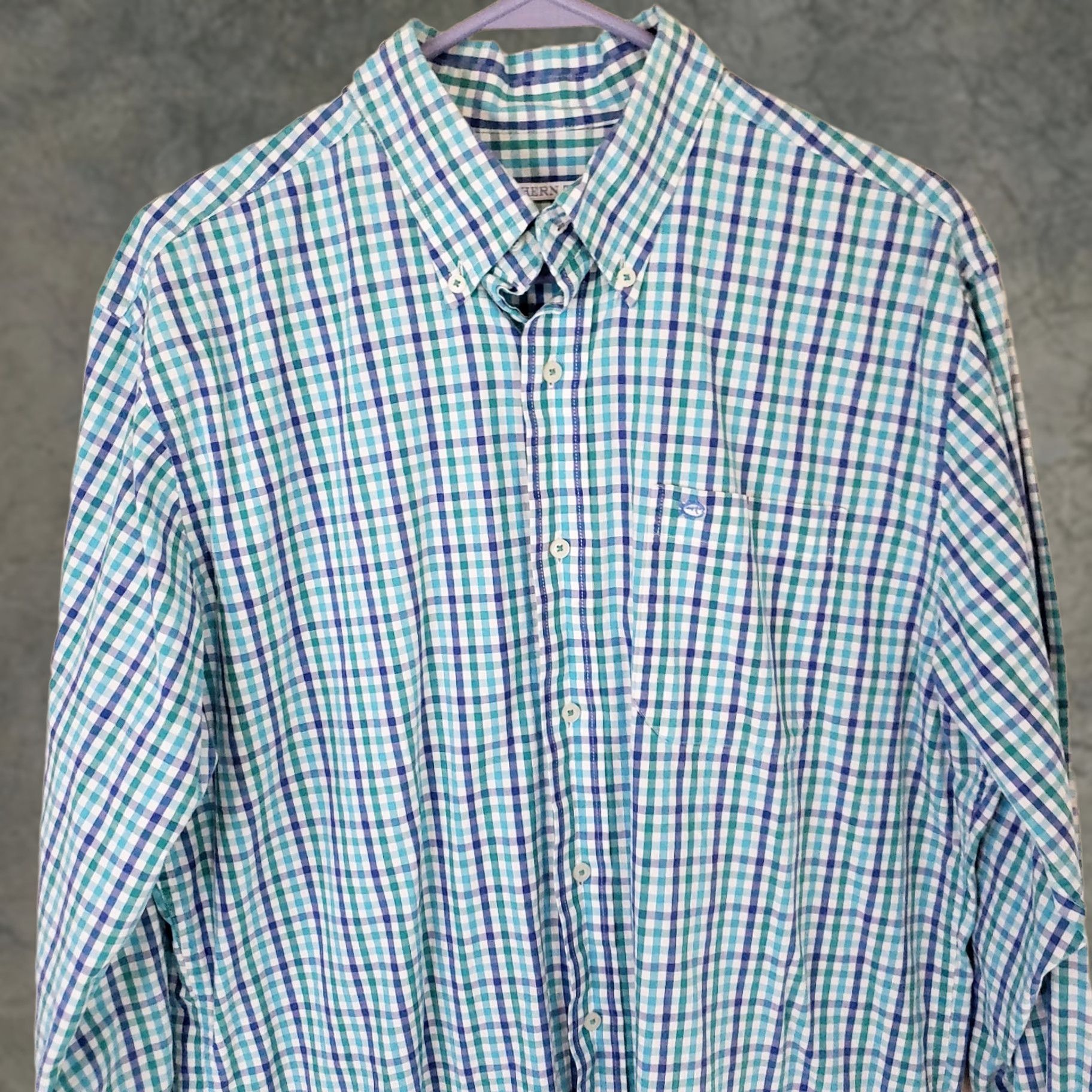 Southern Tide Southern Tide Shirt Men L Blue Green Check Classic Fit Long Sleeve Pocket Size US L / EU 52-54 / 3 - 1 Thumbnail