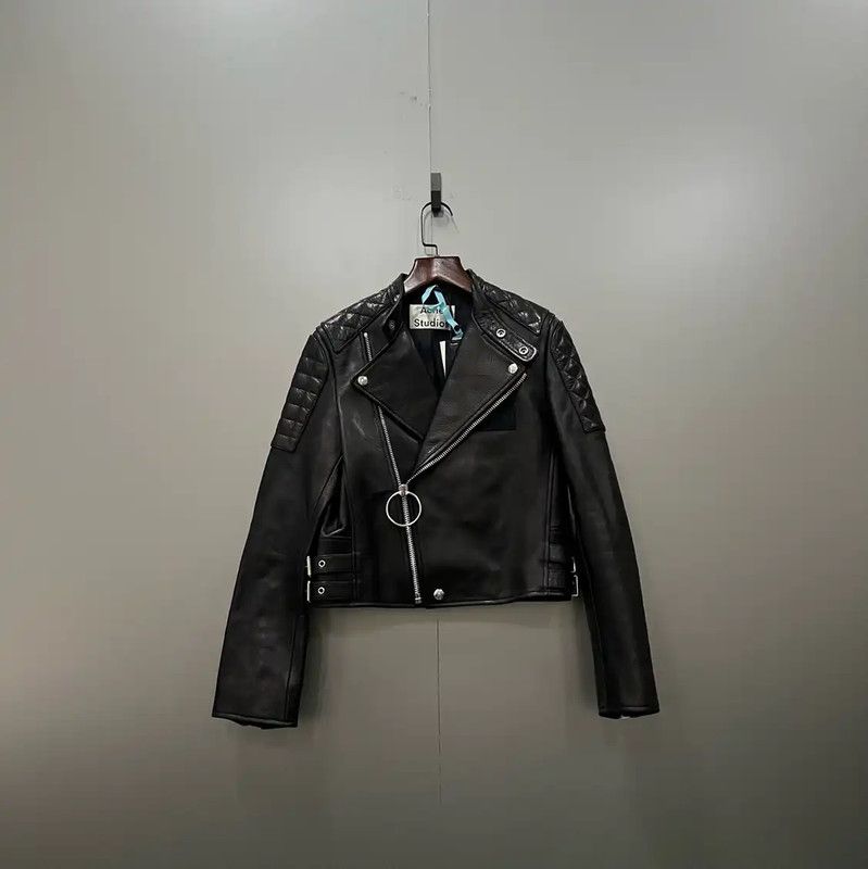 Acne Studios Acne Studios Leather Jacket with Quilted Shoulders Size ONE SIZE - 1 Thumbnail