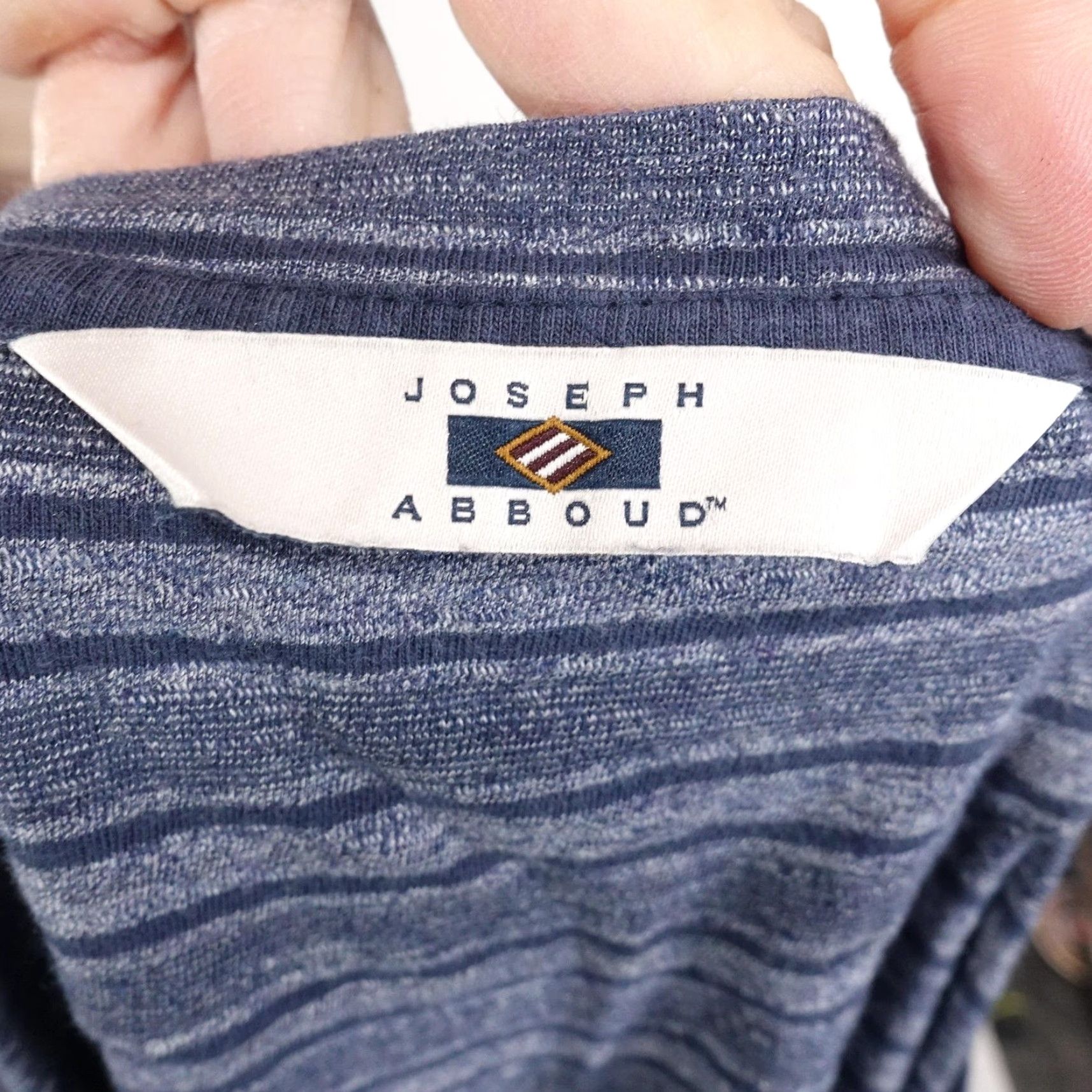 Joseph Abboud Joseph Abboud Shirt XL Blue Gray Soft Striped Long Sleeve Crewneck Tee Mens Size US XL / EU 56 / 4 - 6 Thumbnail