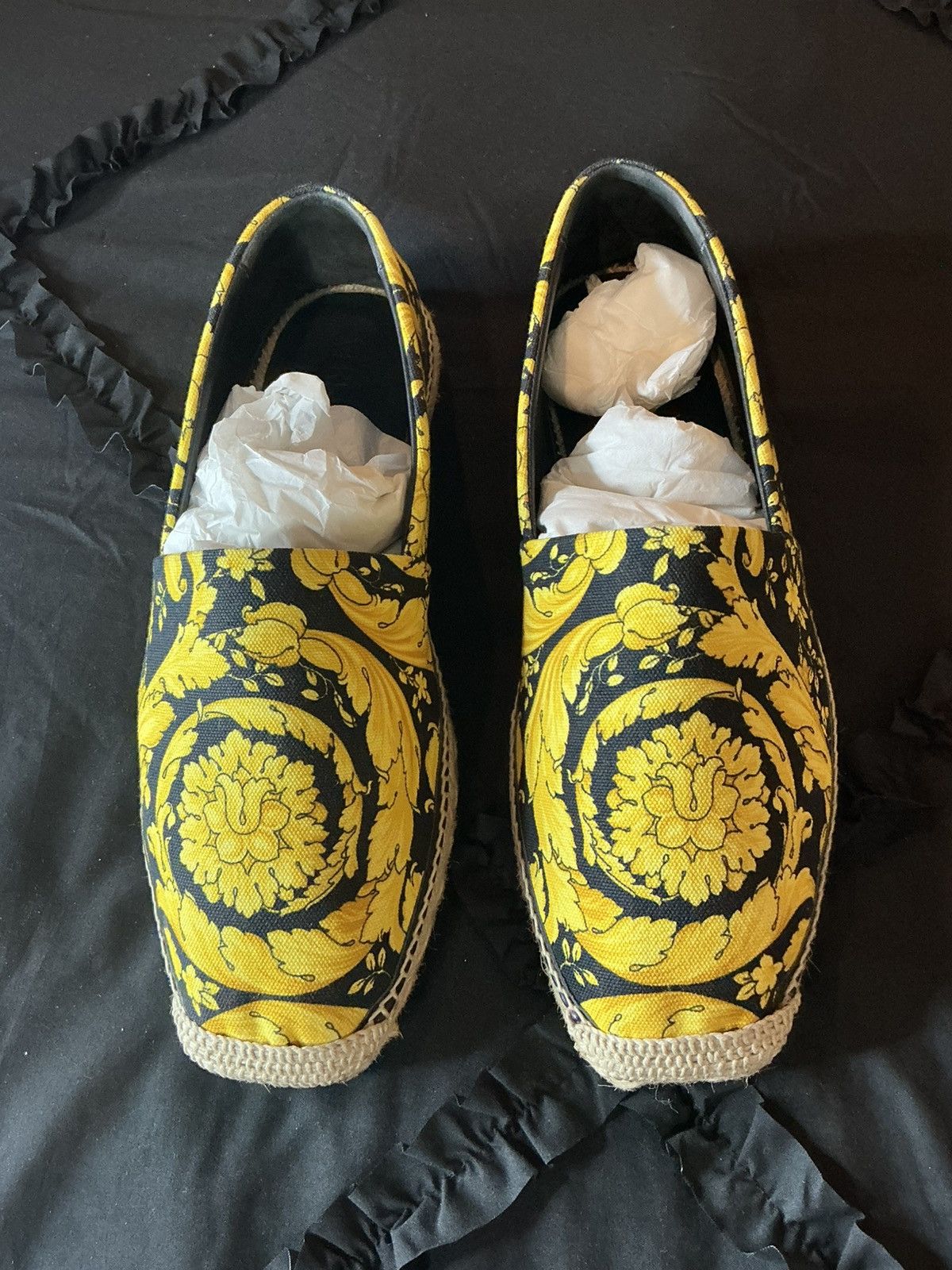 Versace Versace Barocco Print Espadrilles — Yellow/Black Edition Size US 12 / EU 45 - 4 Thumbnail