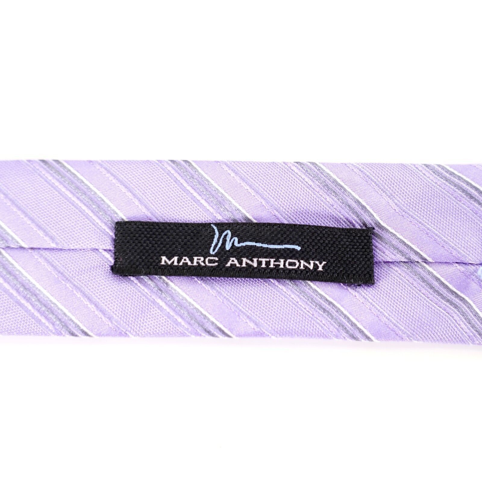 Marc Anthony Marc Anthony Purple Striped Woven Skinny Silk Tie Size ONE SIZE - 3 Thumbnail