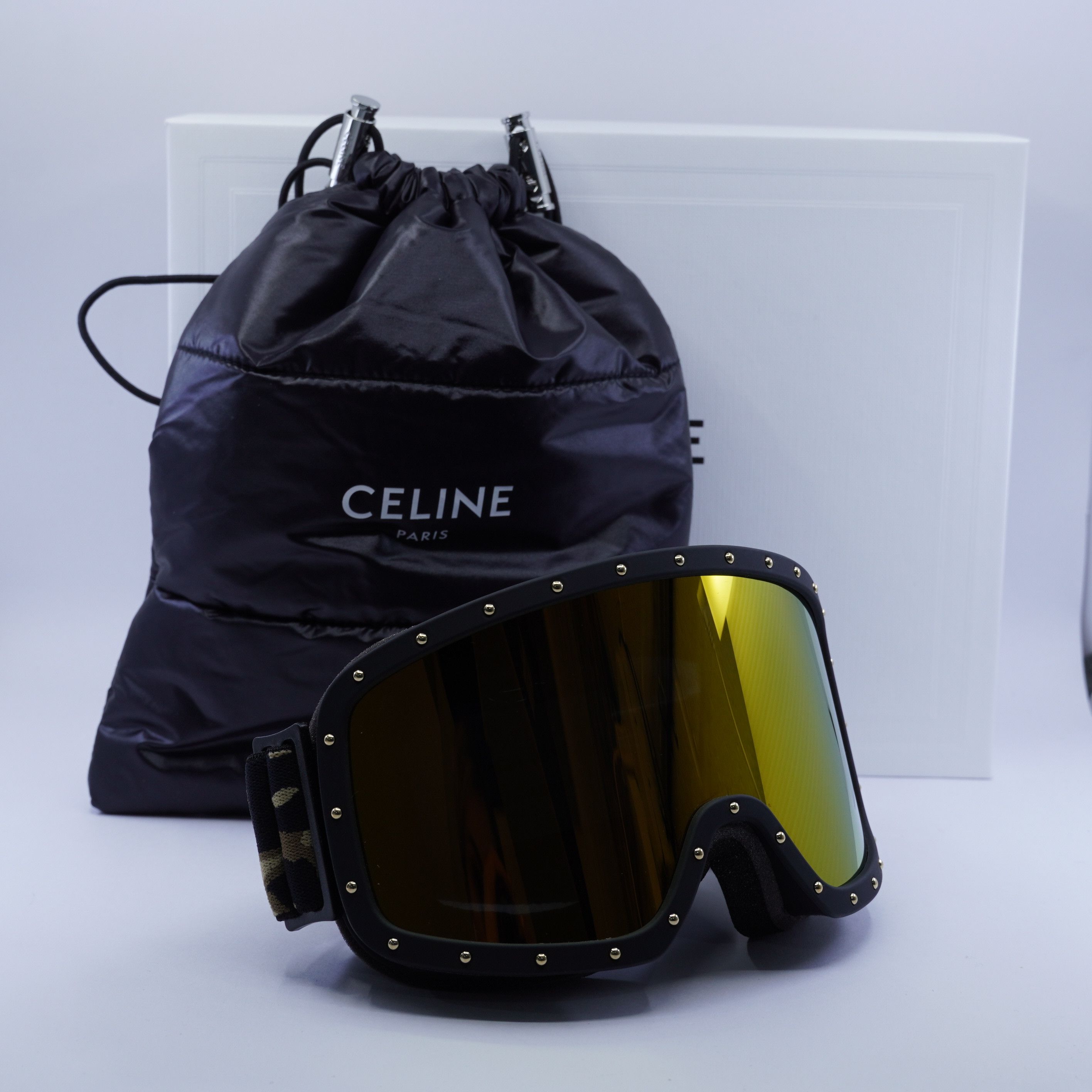Celine Celine CL40196U SKI MASK 99C Black/Camouflage Frame, Gold Mi Size ONE SIZE - 9 Thumbnail