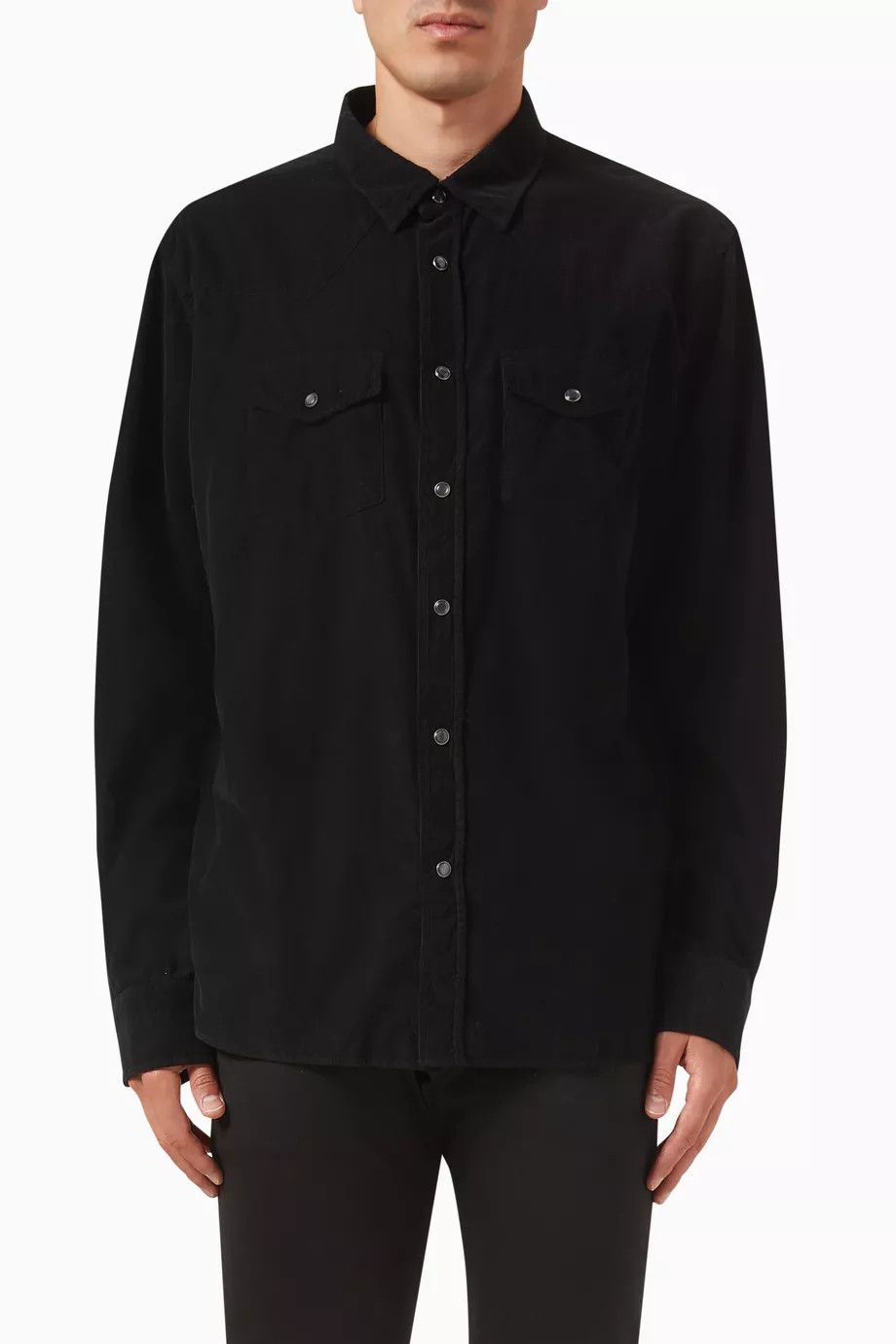 Tom Ford o1y0425 Solid Color Shirt in Black Size US S / EU 44-46 / 1 - 1 Thumbnail