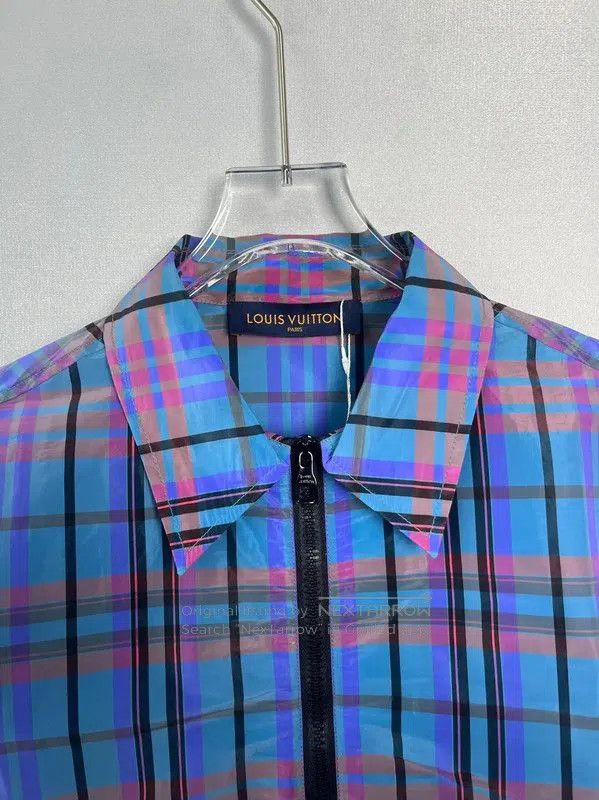 Louis Vuitton Louis Vuitton Blue Purple Check Long Sleeve Shirt . Size US S / EU 44-46 / 1 - 3 Thumbnail