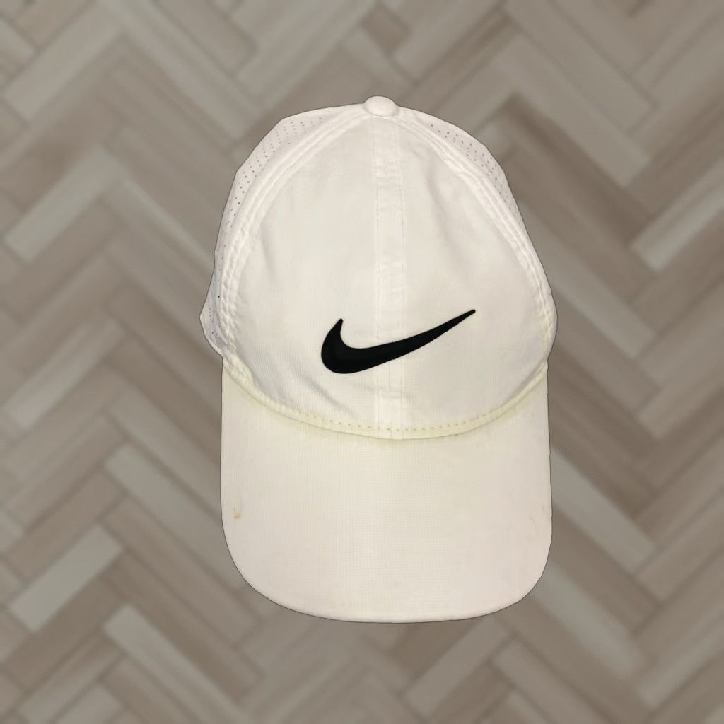 Nike Nike Golf Hat Cap Adjustable Strap Back Adult White Swoosh Logo /687 Size ONE SIZE - 1 Thumbnail
