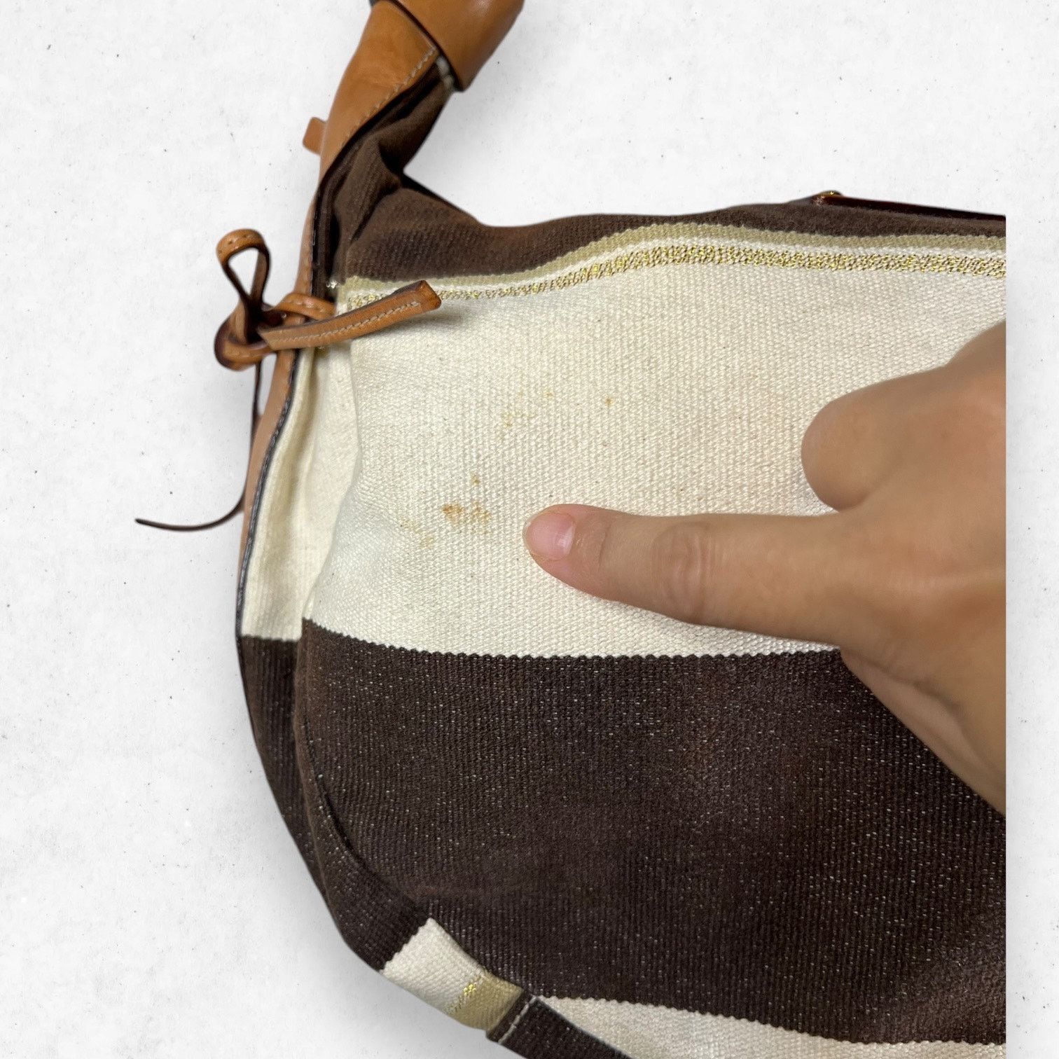 Kate Spade Kate Spade Striped Canvas Leather Trim Hobo Shoulder Bag Size ONE SIZE - 4 Thumbnail